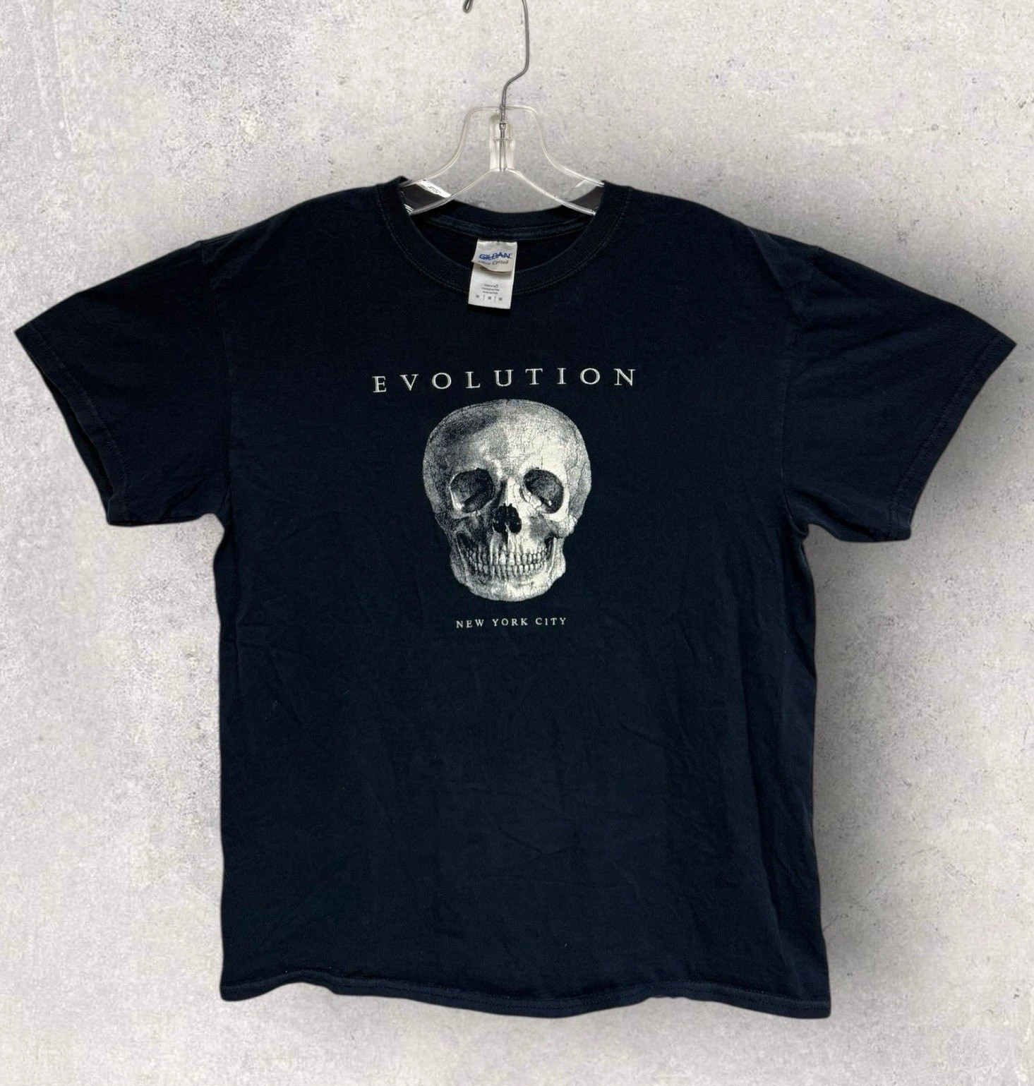 Natural History Store Evolution New York Skull Vintage T Shirt Medium 20.5×25.5”