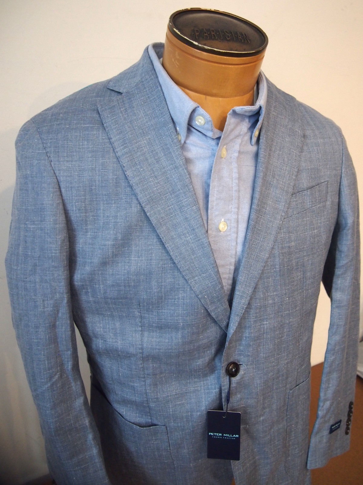 Peter Millar Wool Silk Linen 2 Button Gavin Herringbone Sport Coat NWT 40R $1295