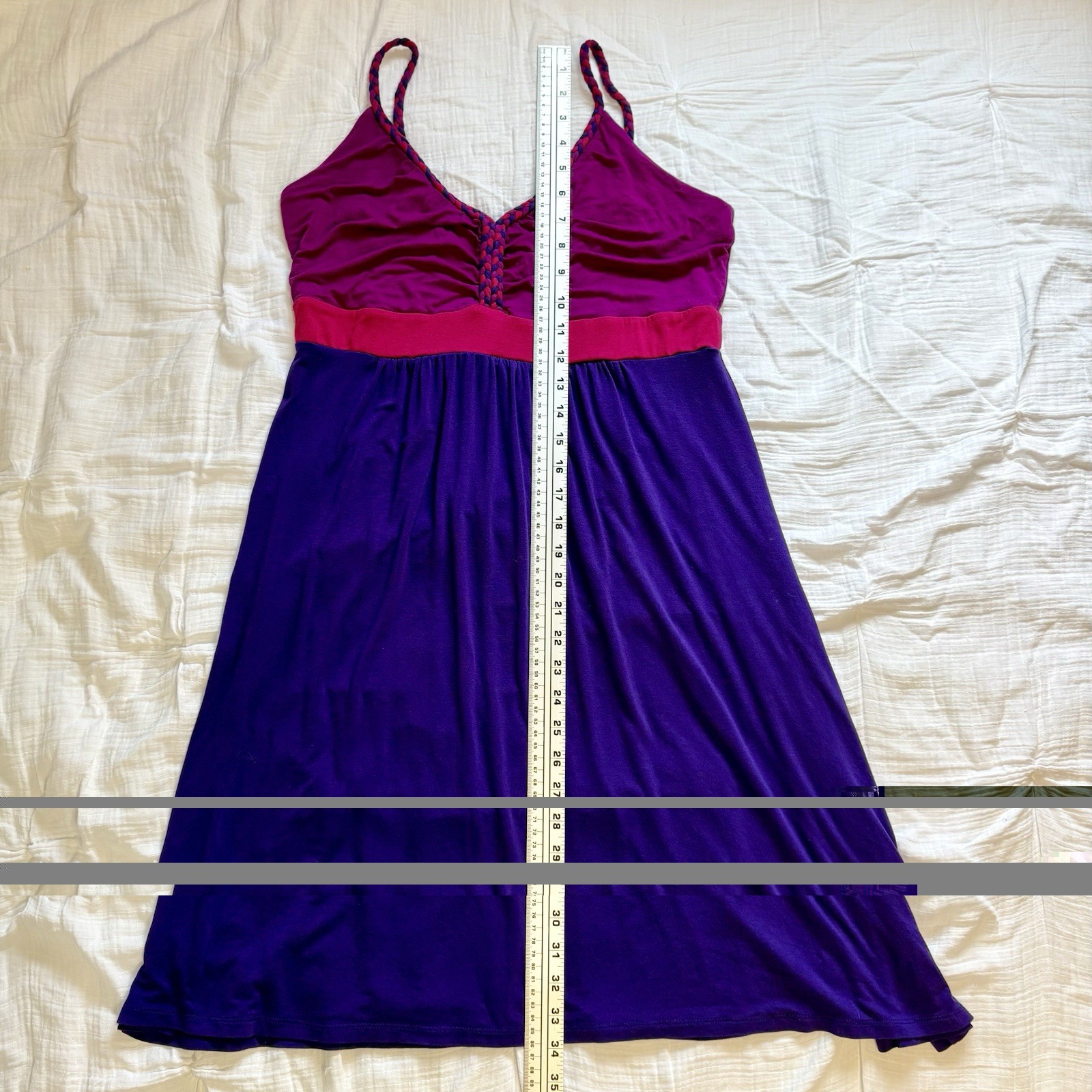 a.n.a Dress Beach Cover Up Spaghetti Strap Summer Color Block Empire Waist Sz L
