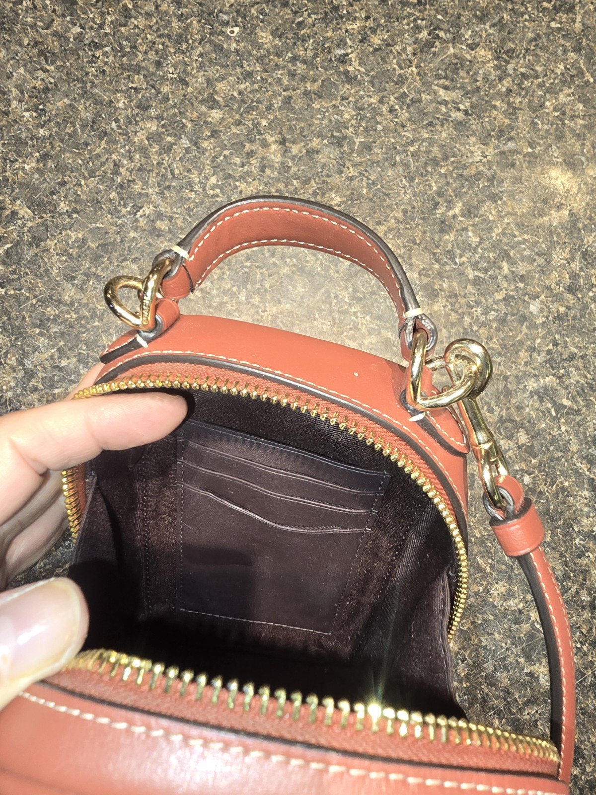 Coach Micro Signature Eva Crossbody Bag Khaki/Terracotta