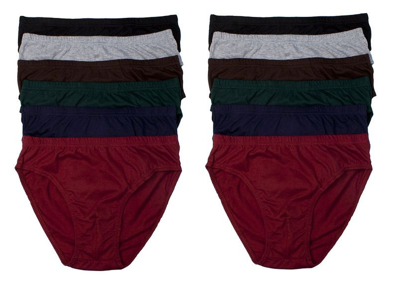 3, 6 12 Mens Double Front Plain Bikinis Brief 100% Cotton Lined Knocker Lot M705