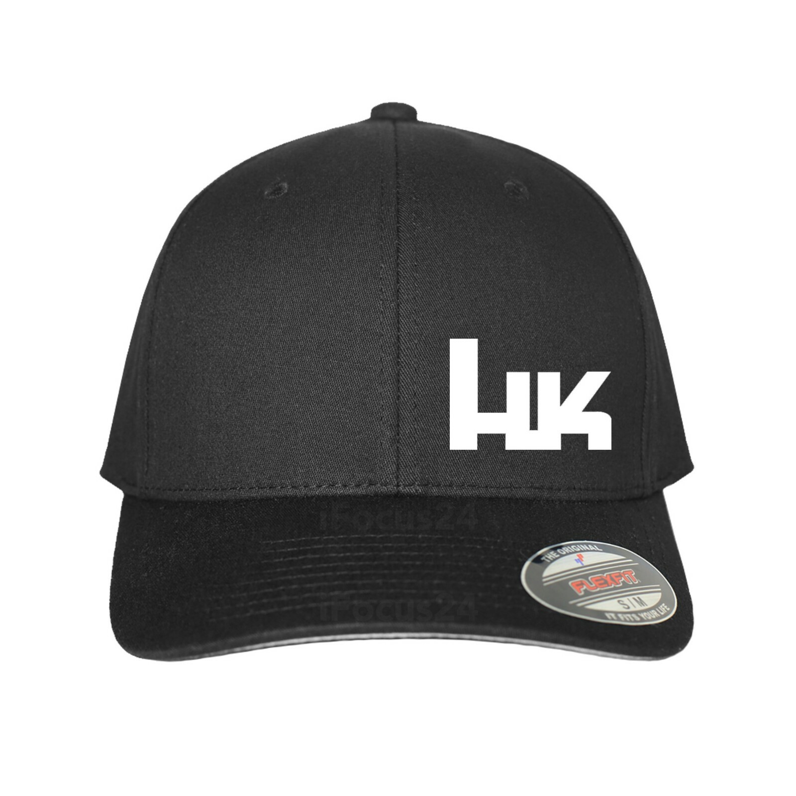 He.ck.ler & Ko.ch H K Embroider Logo Fitted Flex Fit Hat Black 2A Tactical Cap