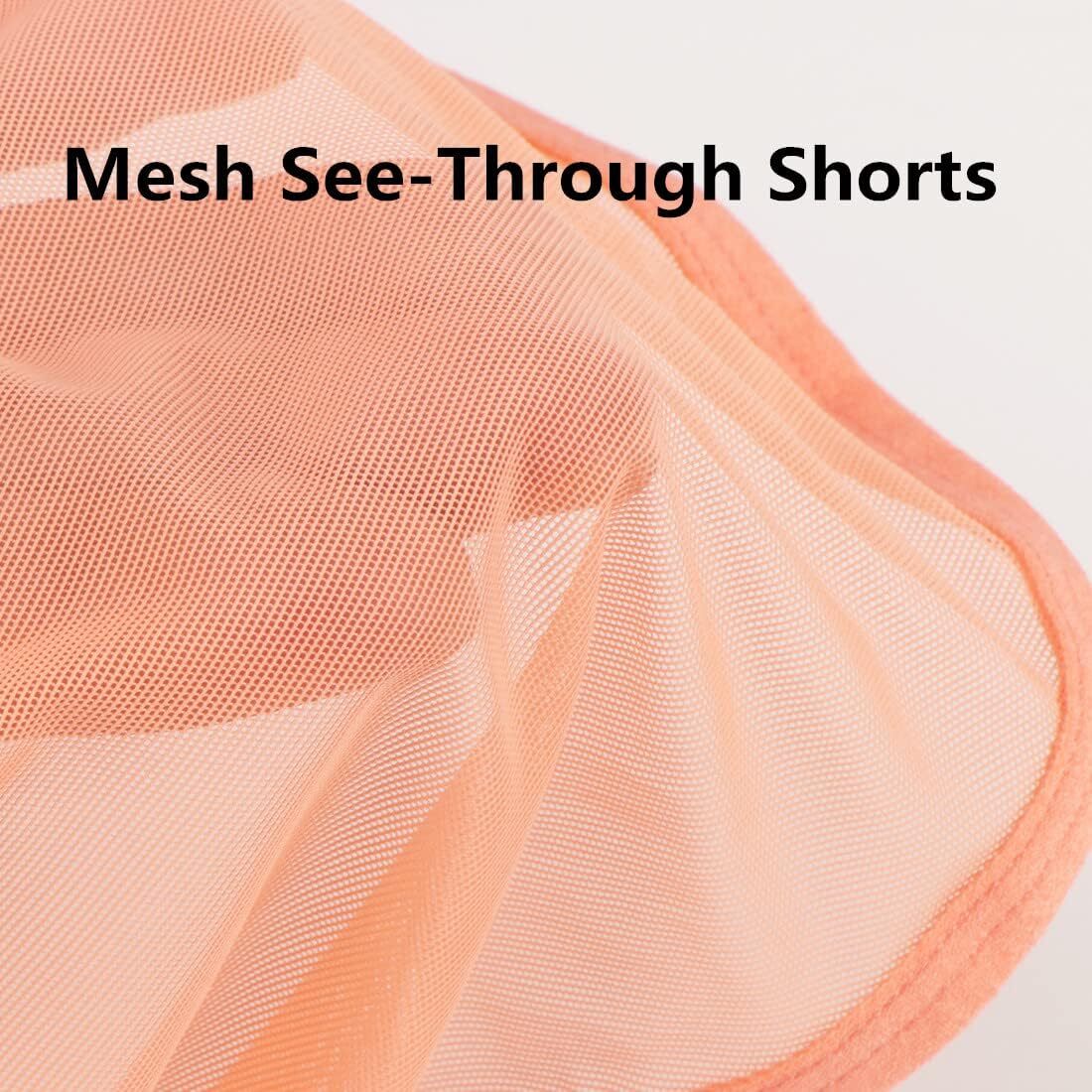 Men’s Boxer Shorts Loose Split Side Mesh See-Through Breathable Underwear Boxers