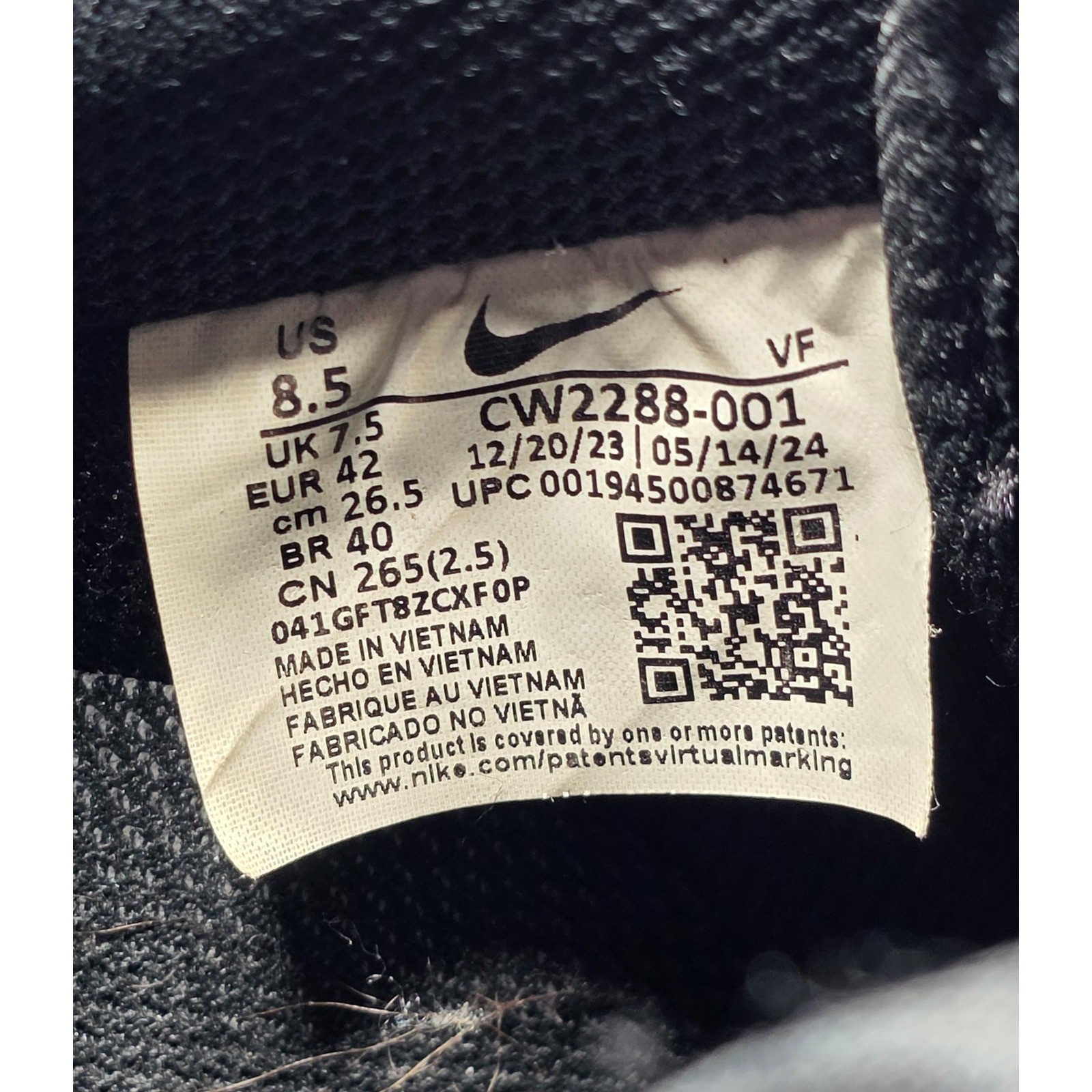 Nike Air Force 1 07 Triple Black Low Sneakers Men’s 8.5