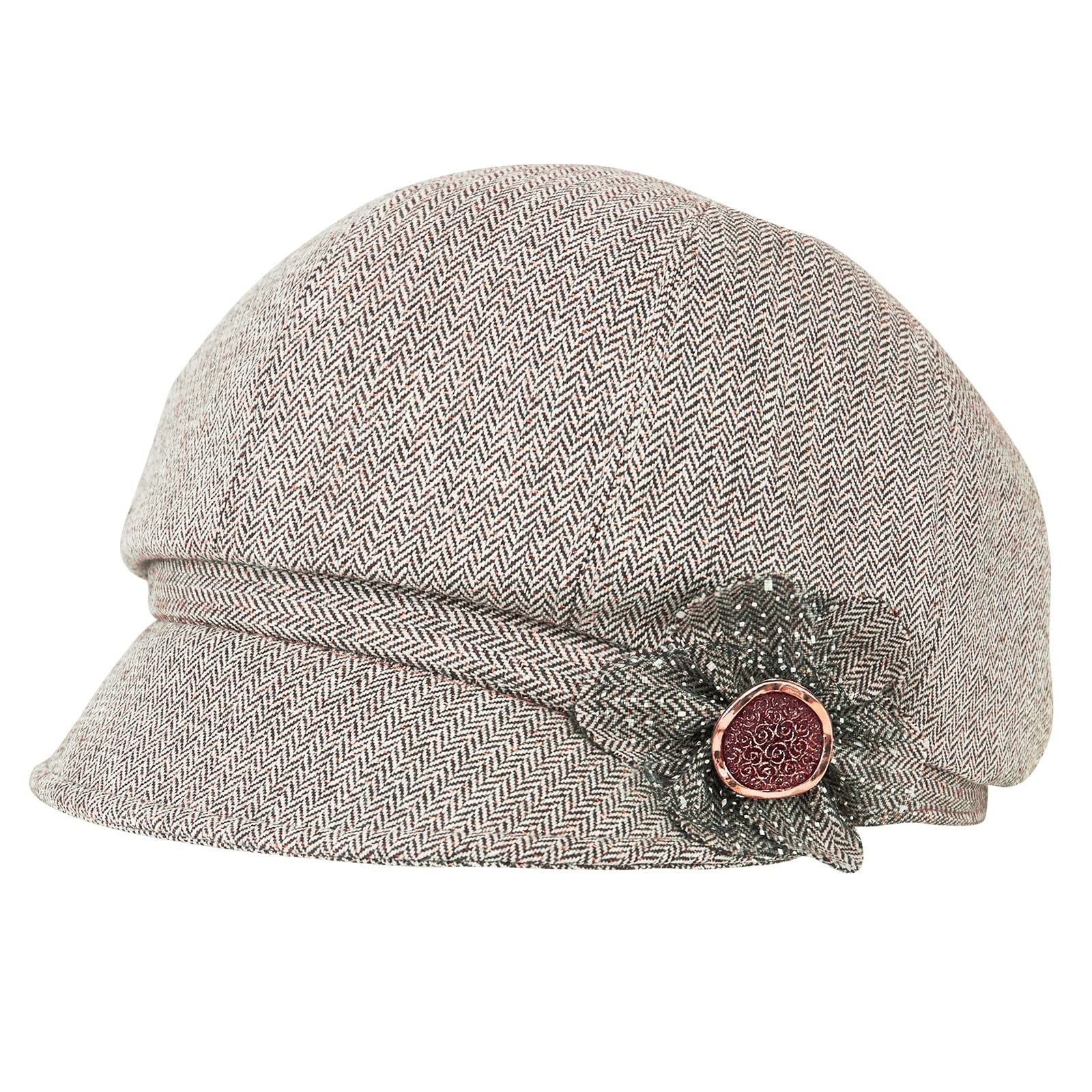 Women Retro Cabbie Cap Adjustable Head Circumference 22-23.2in – Stylish