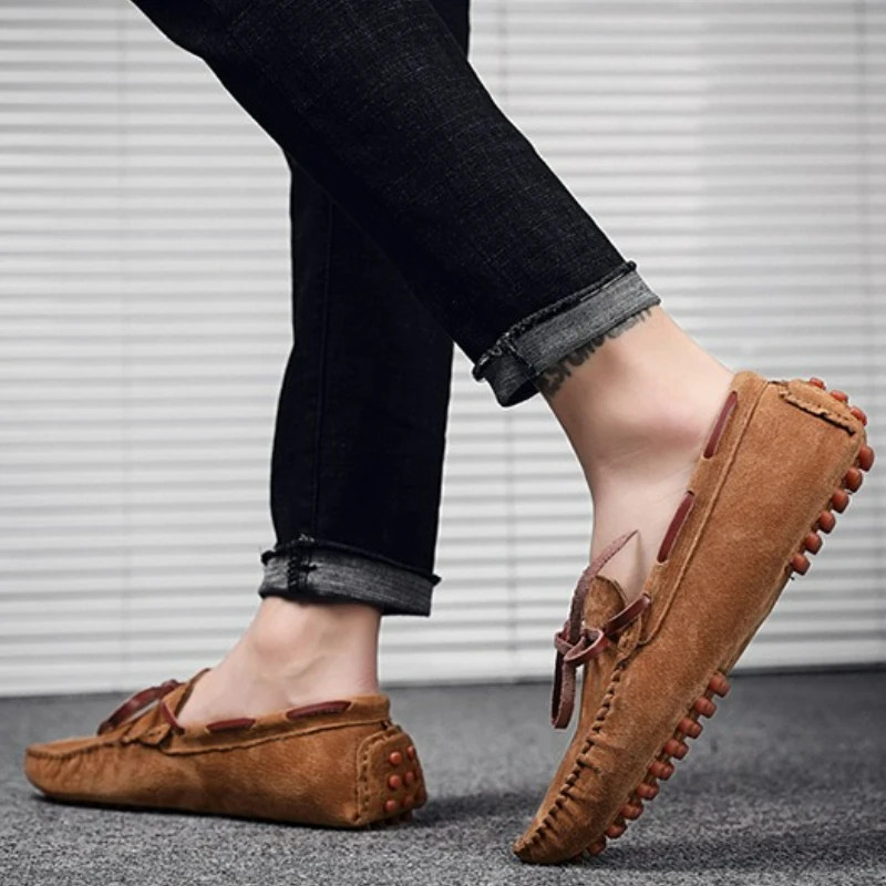 Men’s Casual Shoes Breathable Suede Loafers Moccasins Slip on Driving Flats