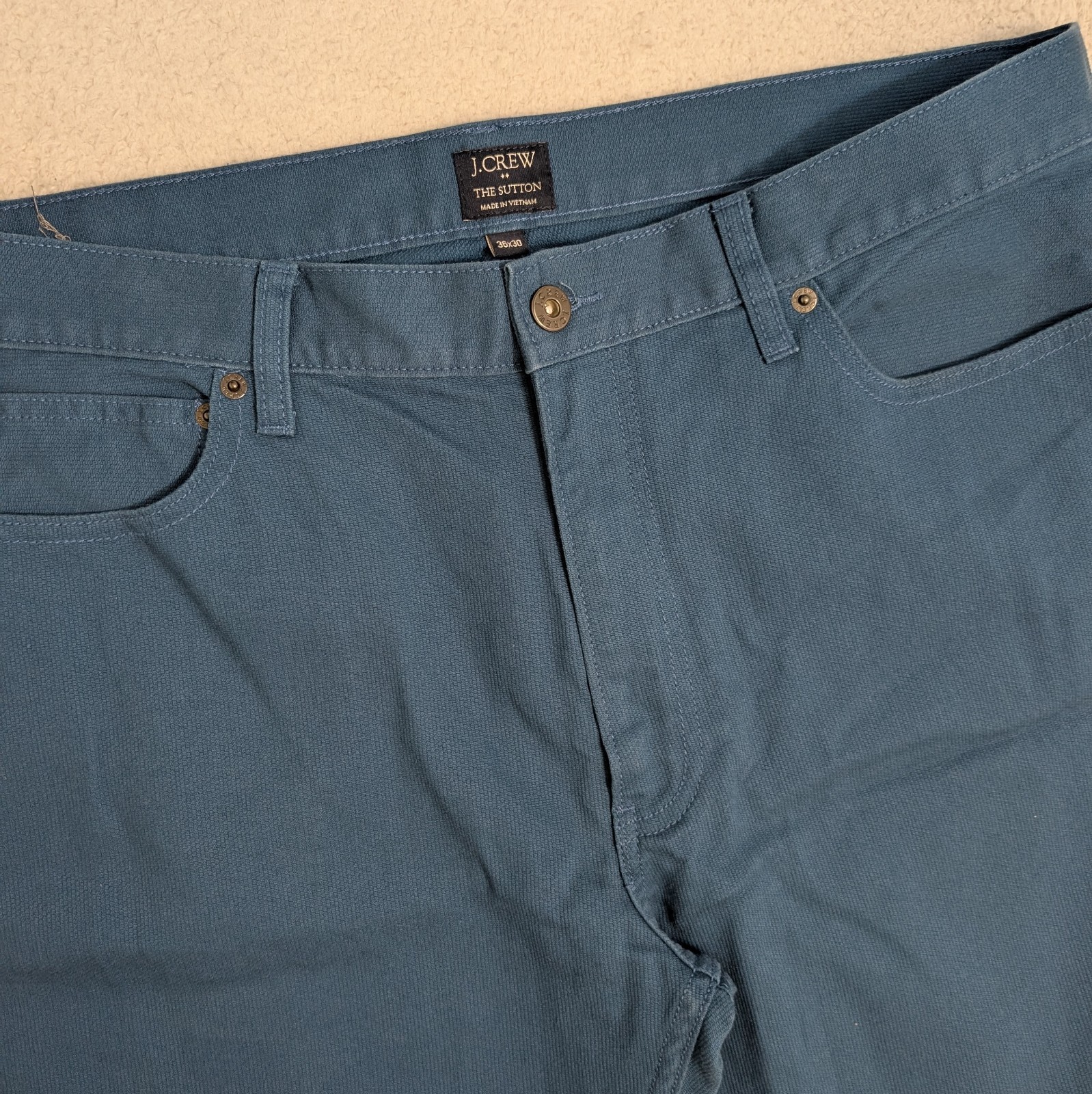 NEW J Crew Jeans Mens 36×30 Blue Wash The Sutton Straight Fit