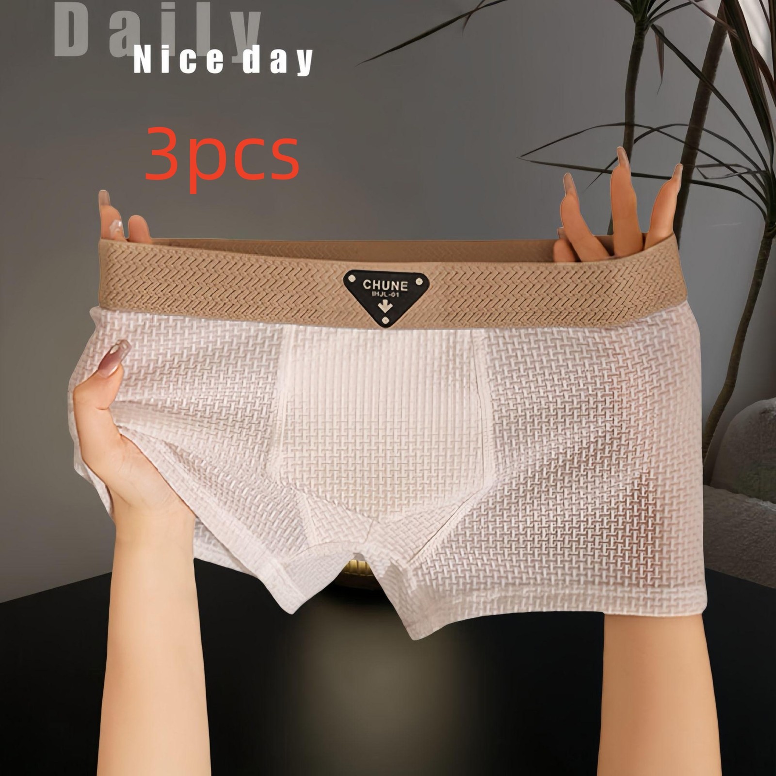 Men’s Ice Silk Sport Boxer Briefs Breathable Stretch Underwear