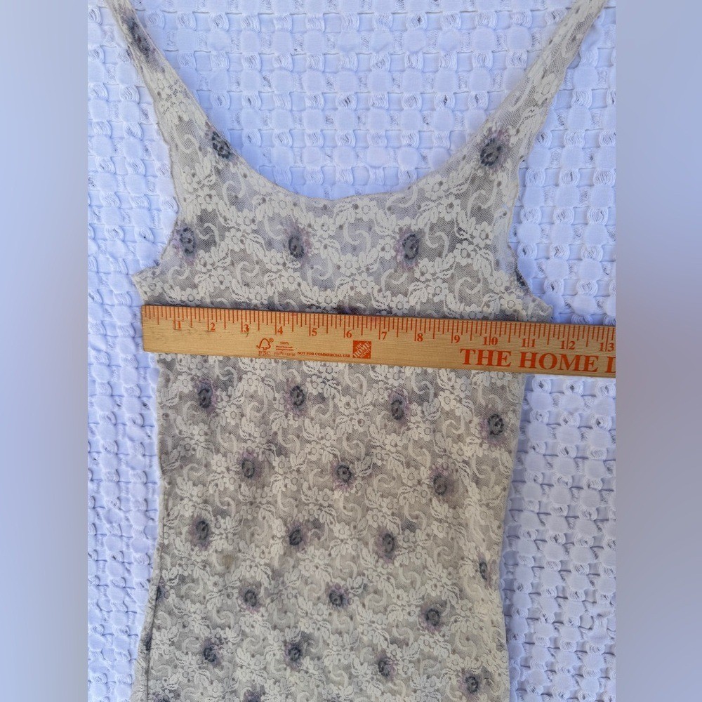 Vintage Intimately Free People Lace Cami Tank Y2K Sheer Floral Boho Small