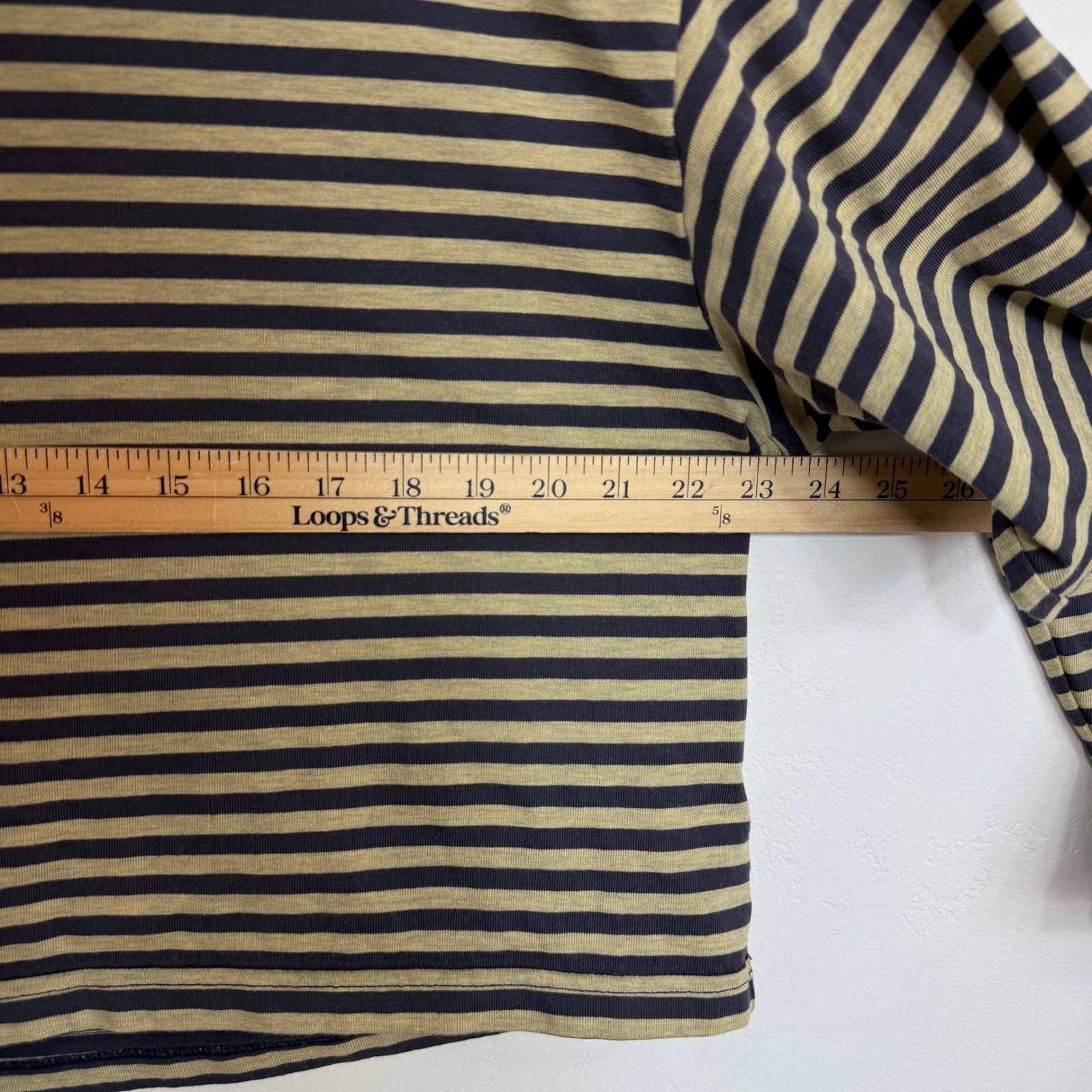 Lioness Bloom Top Beige Stripe Long Sleeve Navy Blue Boxy Oversized Streetwear S