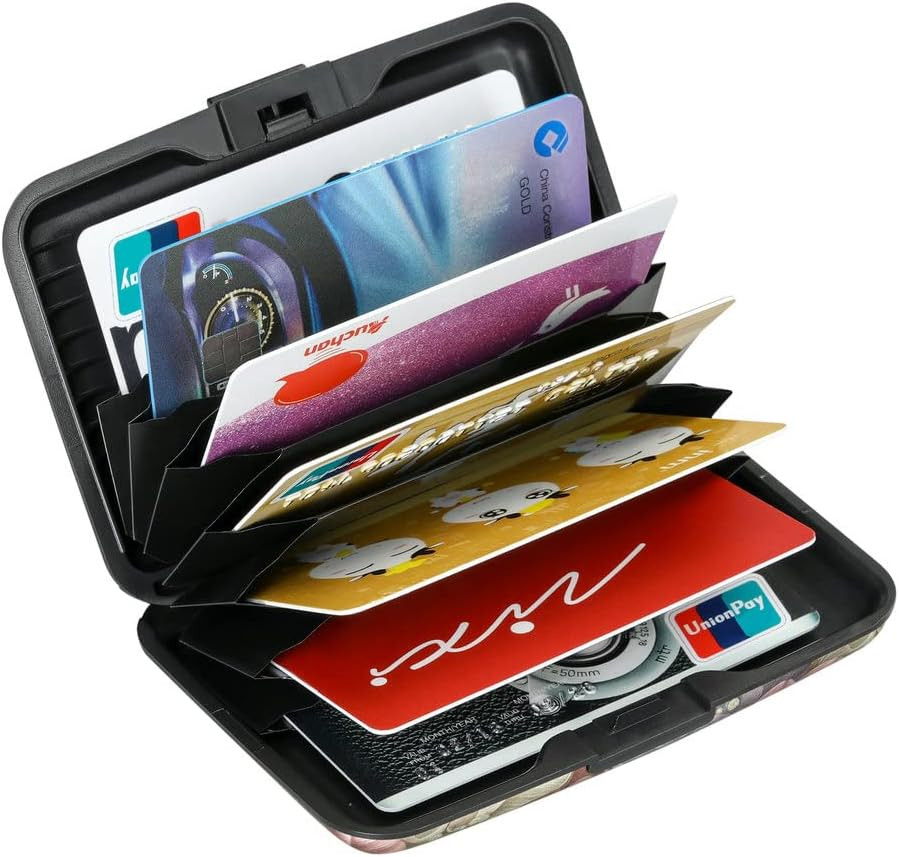 RFID Blocking Aluminum Credit Card Holder Slim Wallet Case with 7 Slots