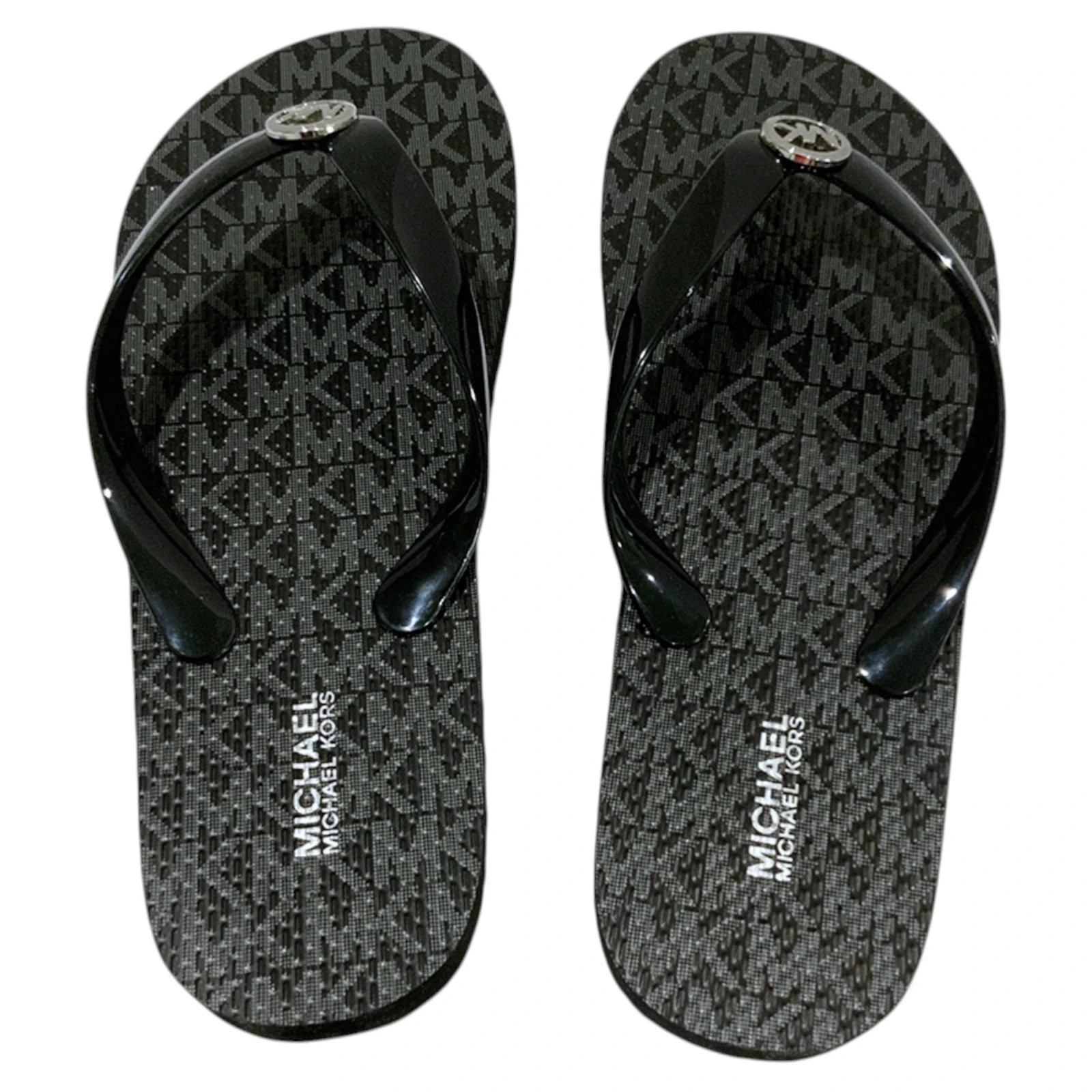 MSRP $69.99 NWT MICHAEL KORS WOMEN’S BLACK FLIP FLOPS SANDALS SIZE 6 7 8 10 11
