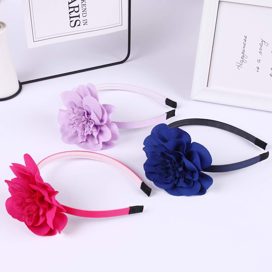 XIMA 10pcs Chiffon 10 Count (Pack of 1), 10PCS-Chiffon Flower Girls Headbands