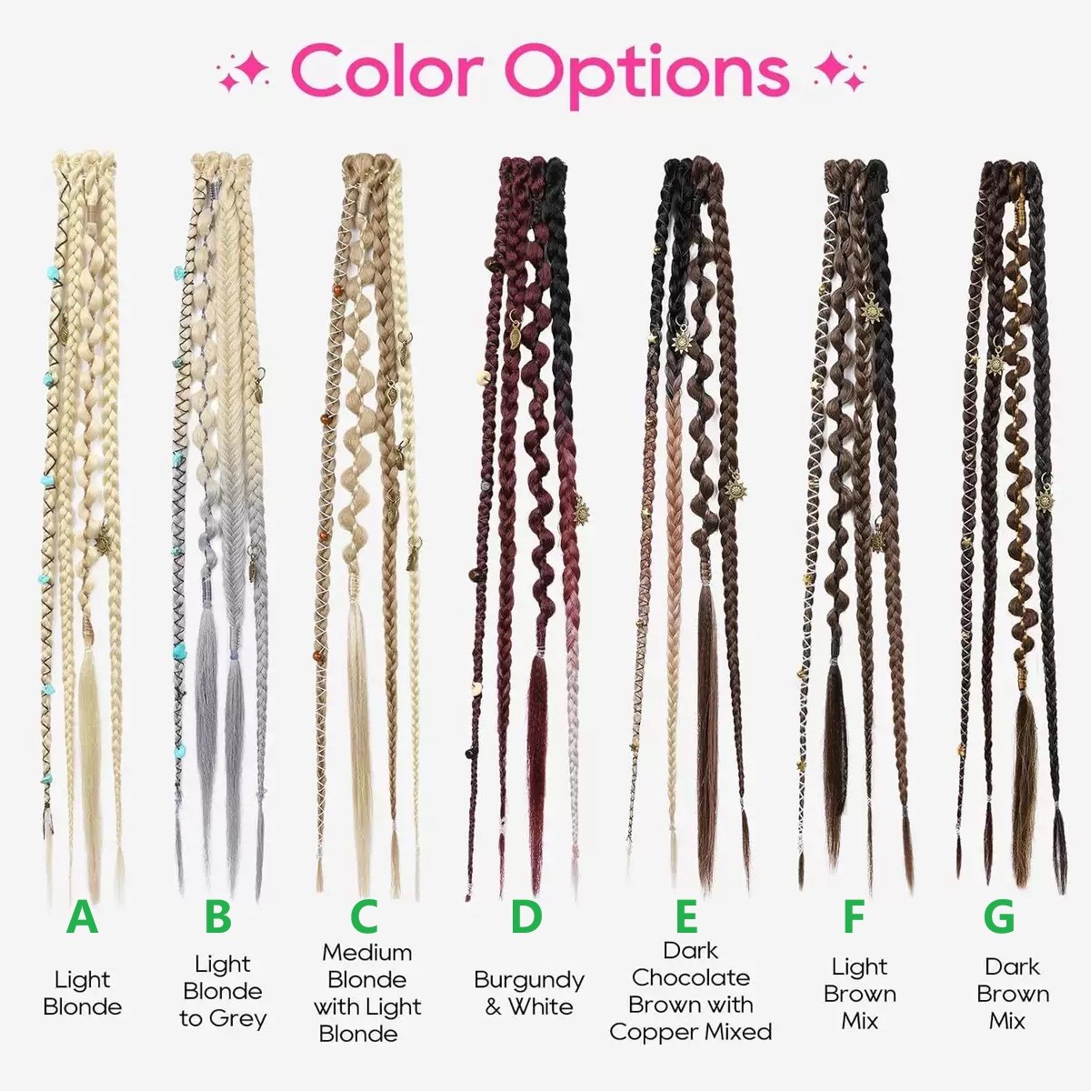 New! A pair(2 sets) Boxing Braid Synthetic Hair Bohemian Extension Clip in