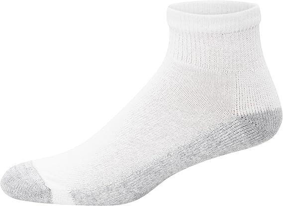 Hanes Men’s Ankle Socks, 14 Pairs, Double Tough 6-12, White – 14 Pair