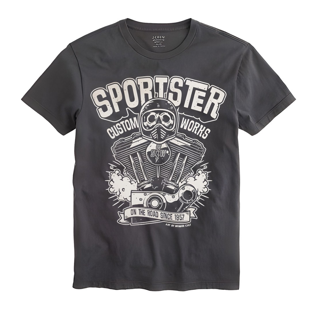 Sportster Custom Works Graphic T Shirt Cotton Tee Size S-2XL Fast Ship USA