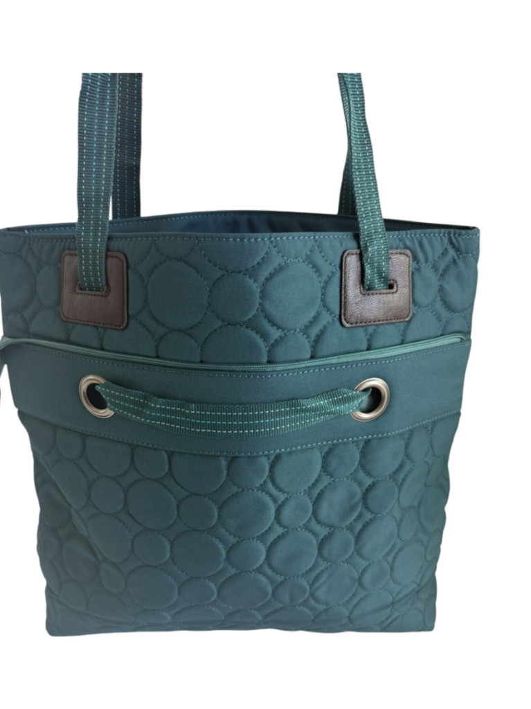 Thirty-One NEW Jade Quilted Dots $75 Vary You Versatile Tote Bag Handbag Purse