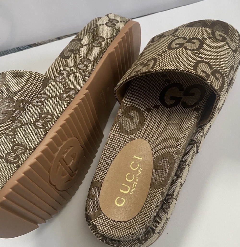 Gucci Platform Slide Sandals, size 8 true to size