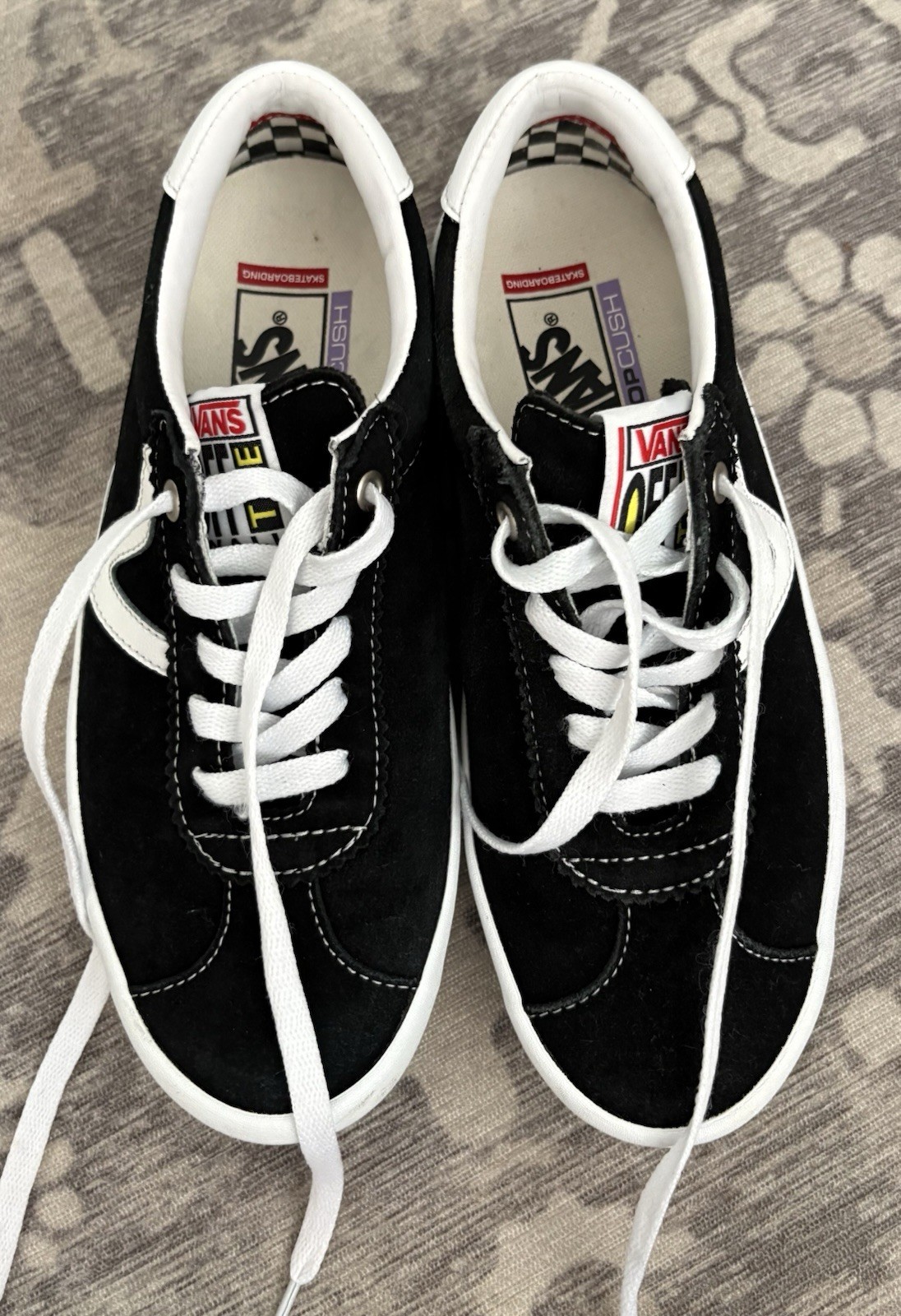 Vans Skateboarding PopCush Black Suede Sneakers Men 7 Women 8.5 EU39