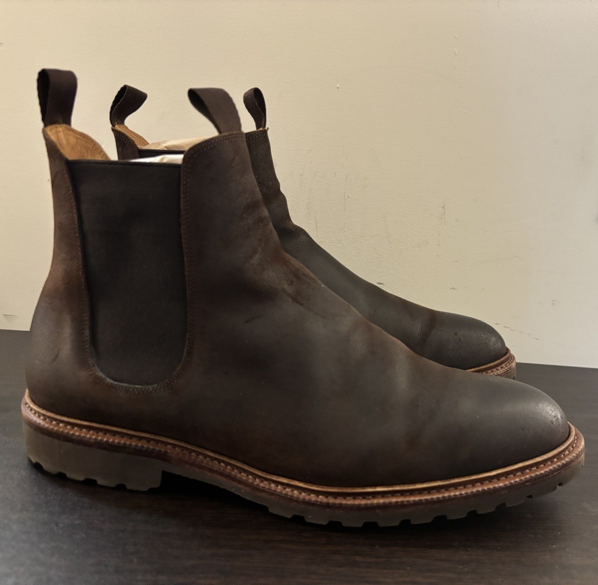 Meermin Wholecut Goodyear Welted Rust Waxy Commander CF Stead Suede Chelsea 10.5