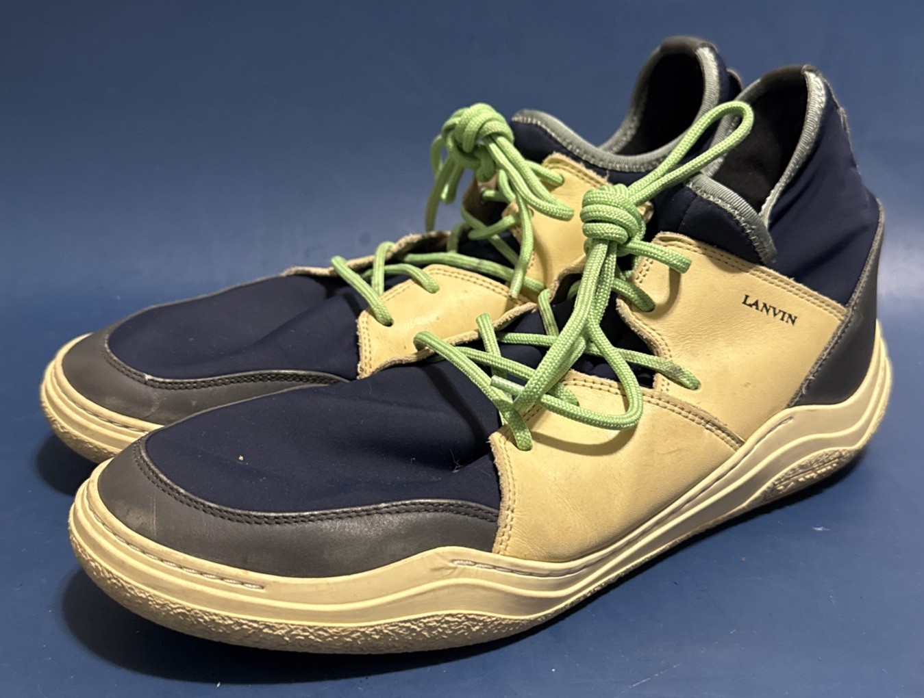 Lanvin Colorblock Neoprene Lace-Up Stretch Knit Sock Sneakers Size 8