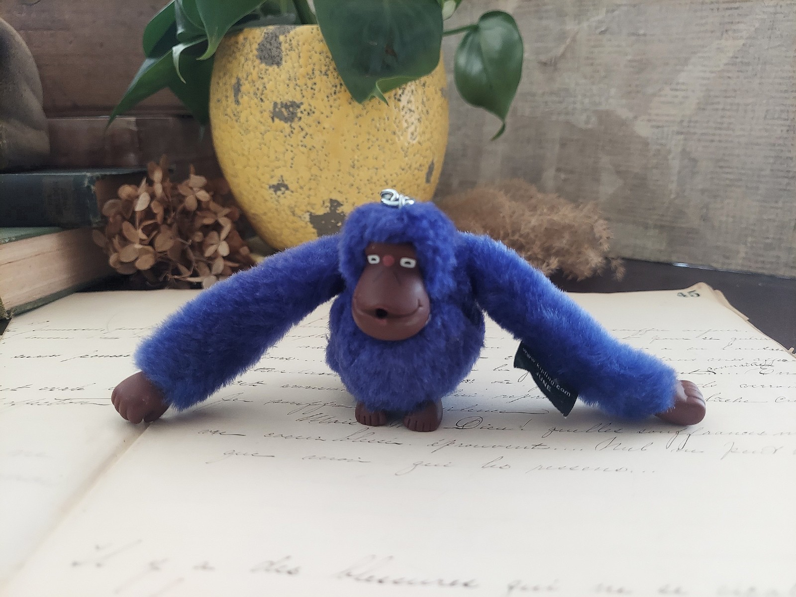 KIPLING June Monkey Keychain – Eggplant Purple 2.75″