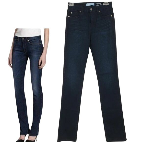 7 For All Mankind Kimmie Straight Leg Jeans Dark Wash Women’s Size 26 NWOT