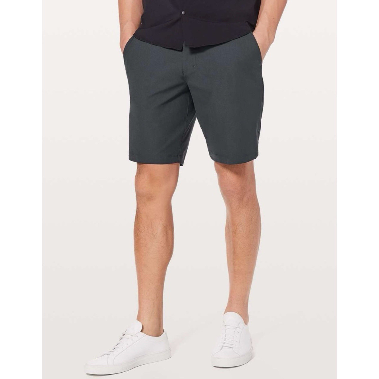 Lululemon Commission Shorts Slim Warpstreme 9″ Obsidian Grey Sz 36