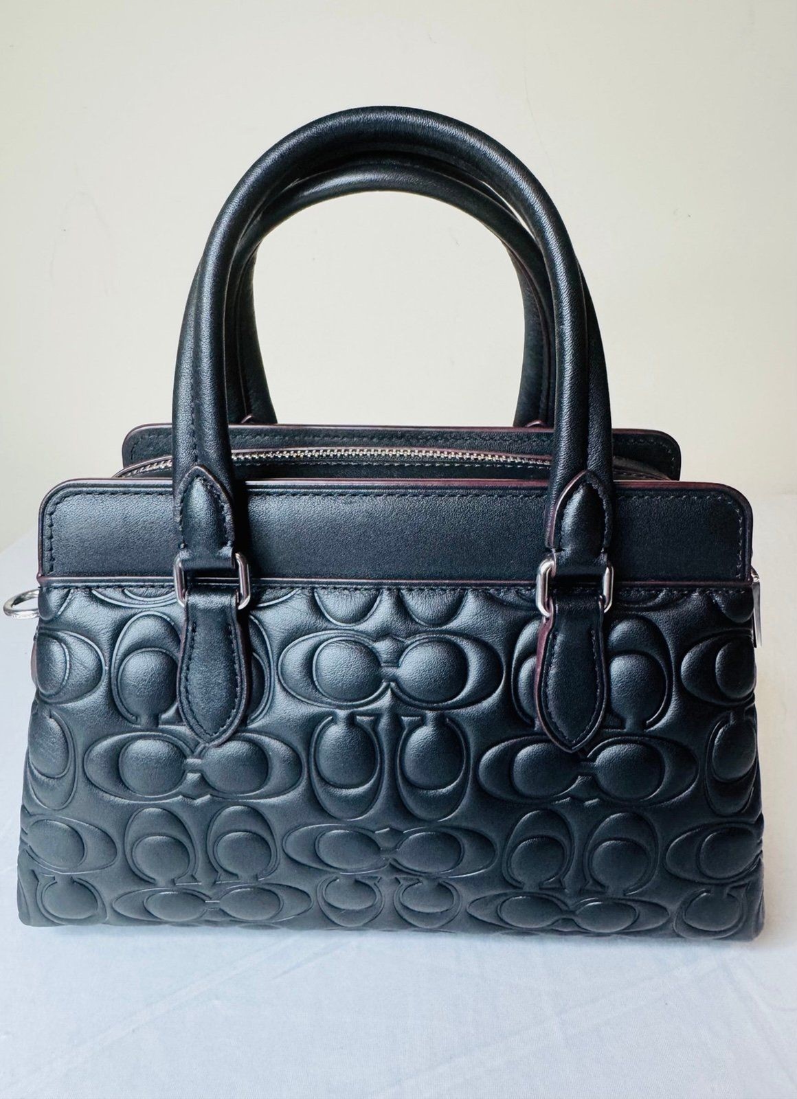 Coach Mini Darcie Carryall Bag br In Blocked Signature Canvas Black