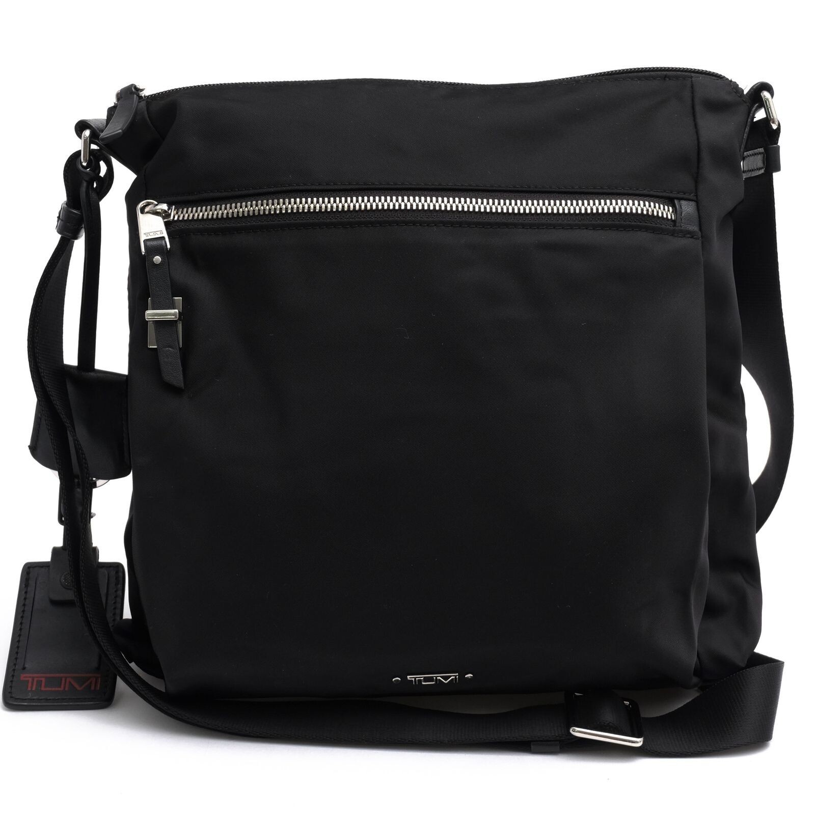 TUMI Voyageur Canton Crossbody Black Nylon Leather Shoulder Bag Authentic