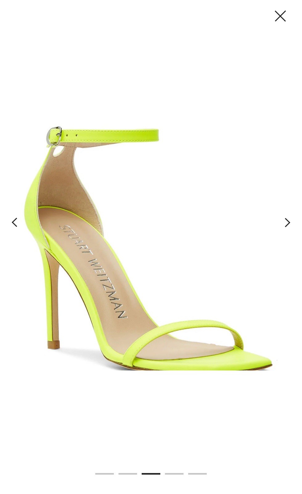 Stuart Weitzman Nudistcurve 100 Sandal Electric yellow 10.5 M