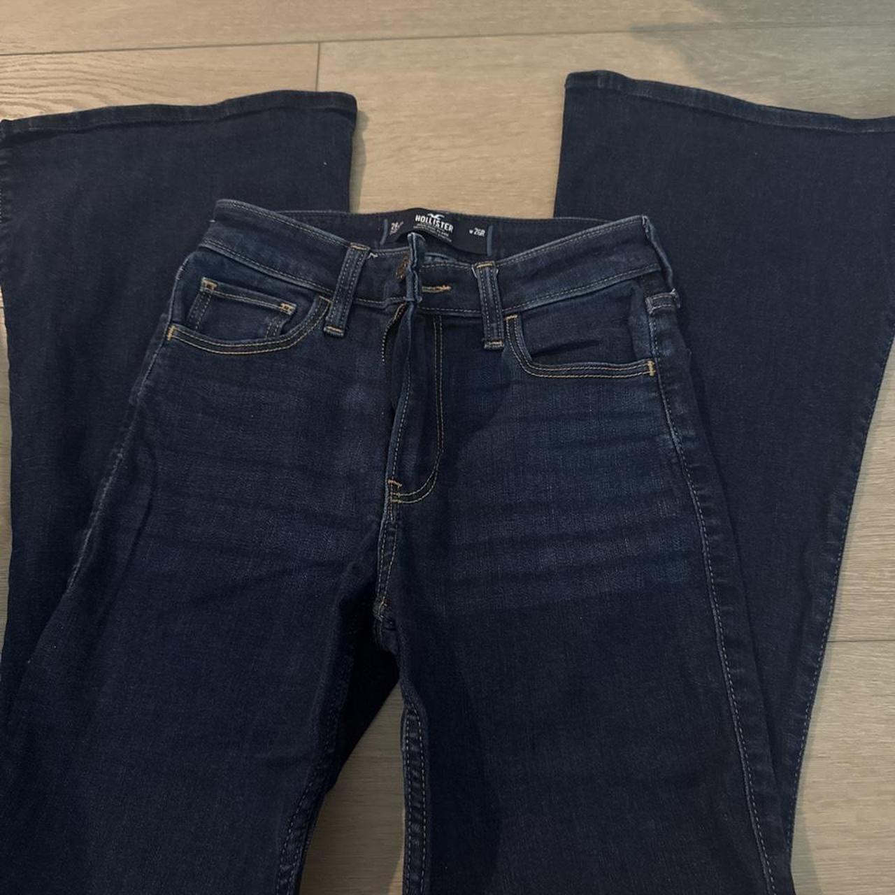 Hollister dark wash high rise flare jeans #denim #flared