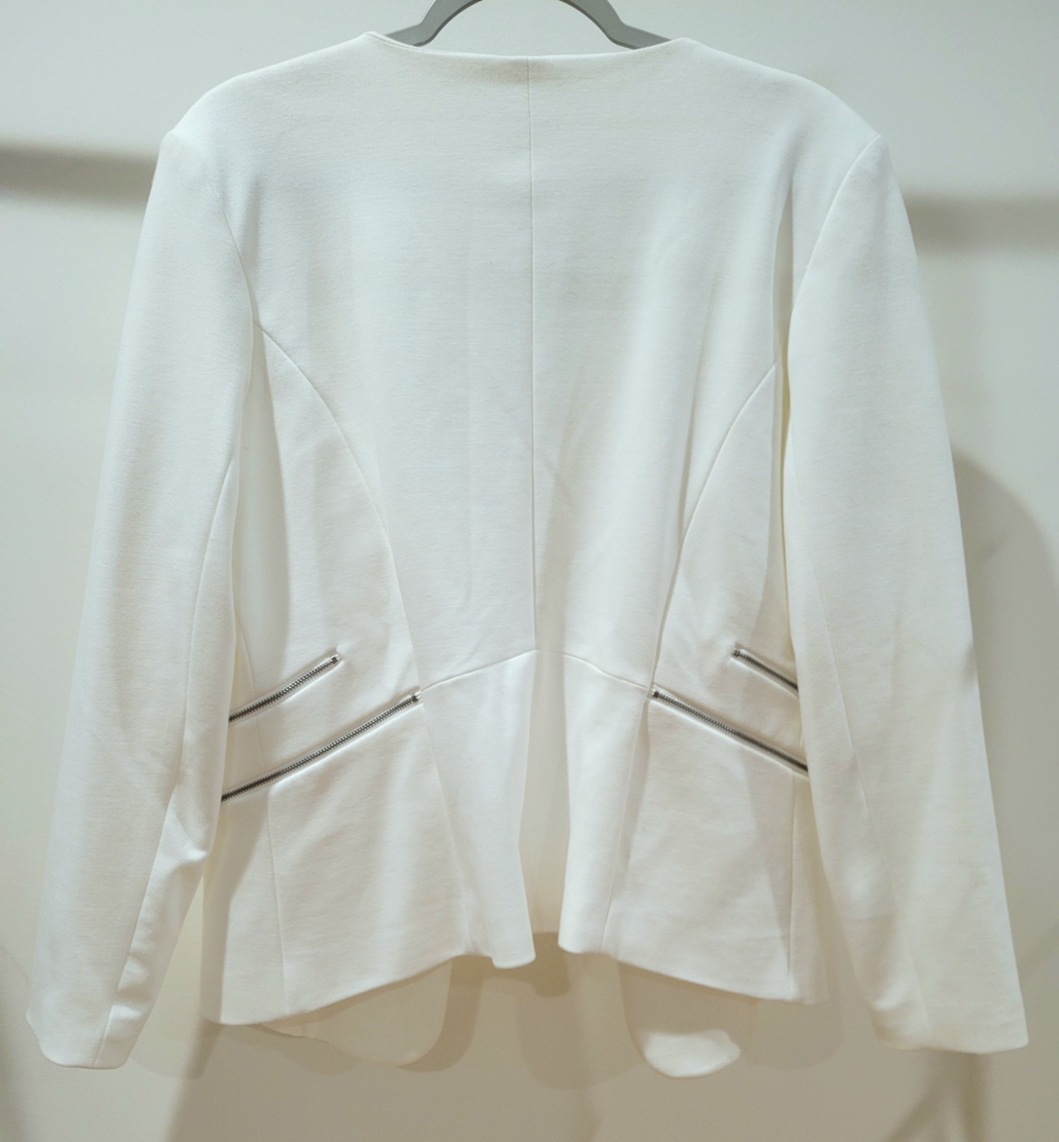 NWT Jules & Leopold Open-Style Zipper Detail White Blazer Fully Lined Size L