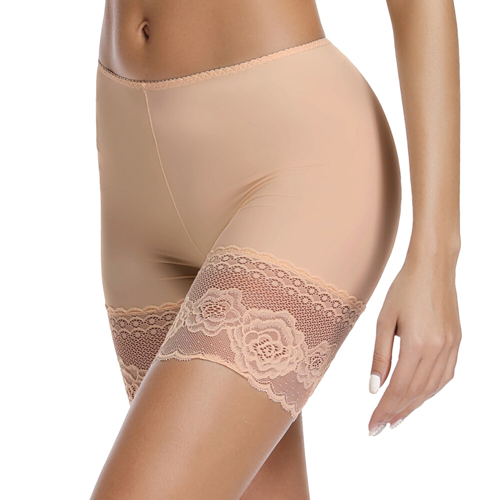 Womens Slip Shorts Anti Chafing Underwear Mid Thigh Wide Lace Boyshorts Pants