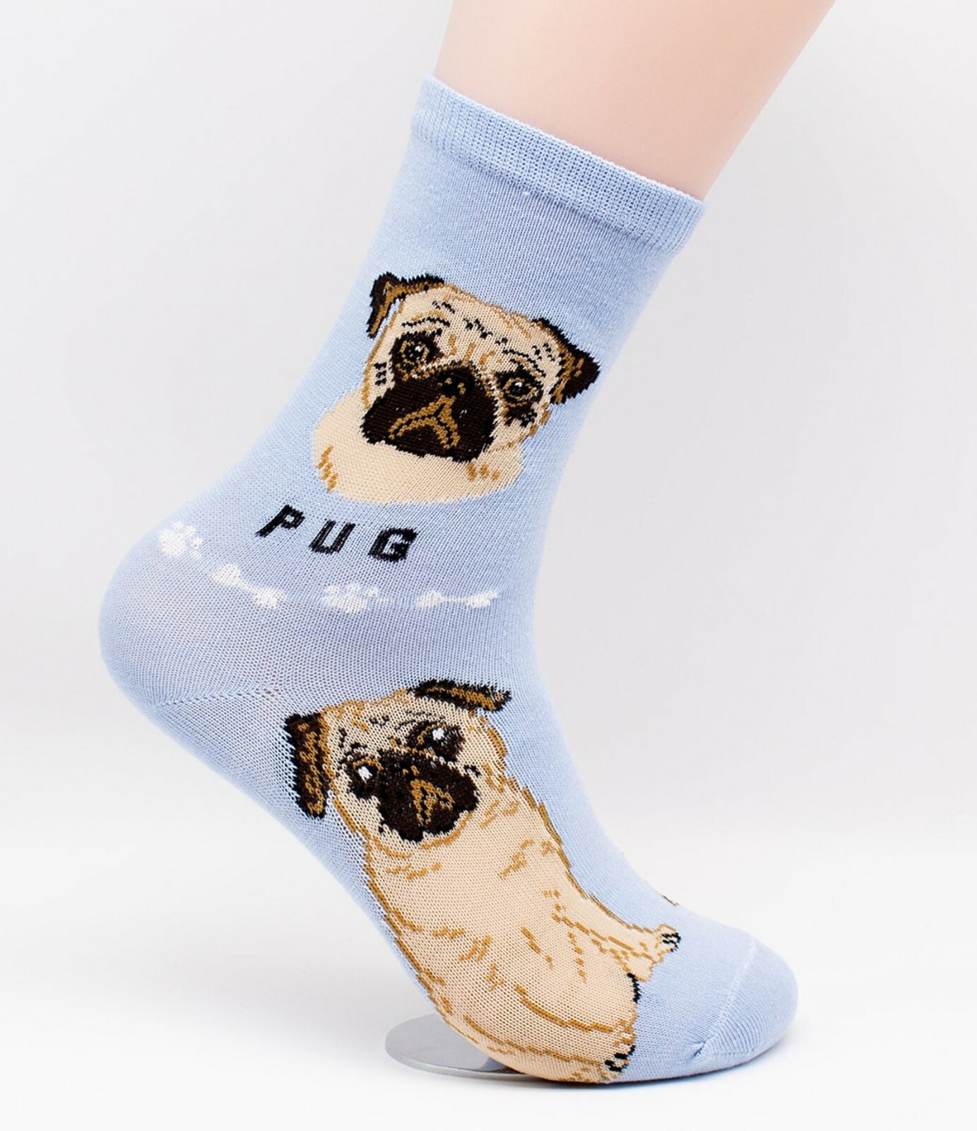Pug Lapdog Wrinkled Toy Dog Breed Women’s Foozys Puppy Cute Dogs 2 Pairs Socks