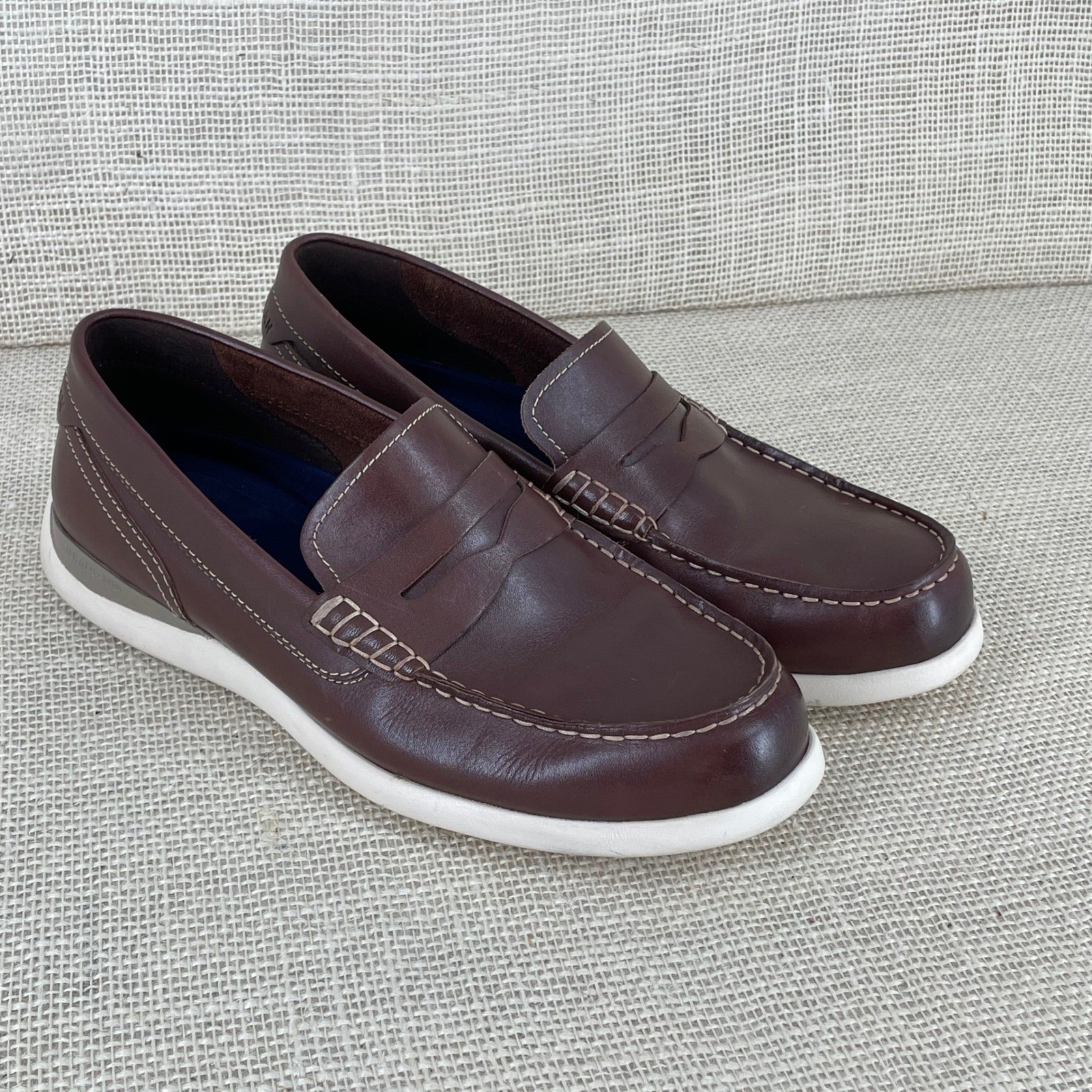 Cole Haan Grand Atlantic Penny Loafers Mens 8.5 Mahogany Brown Leather C33028