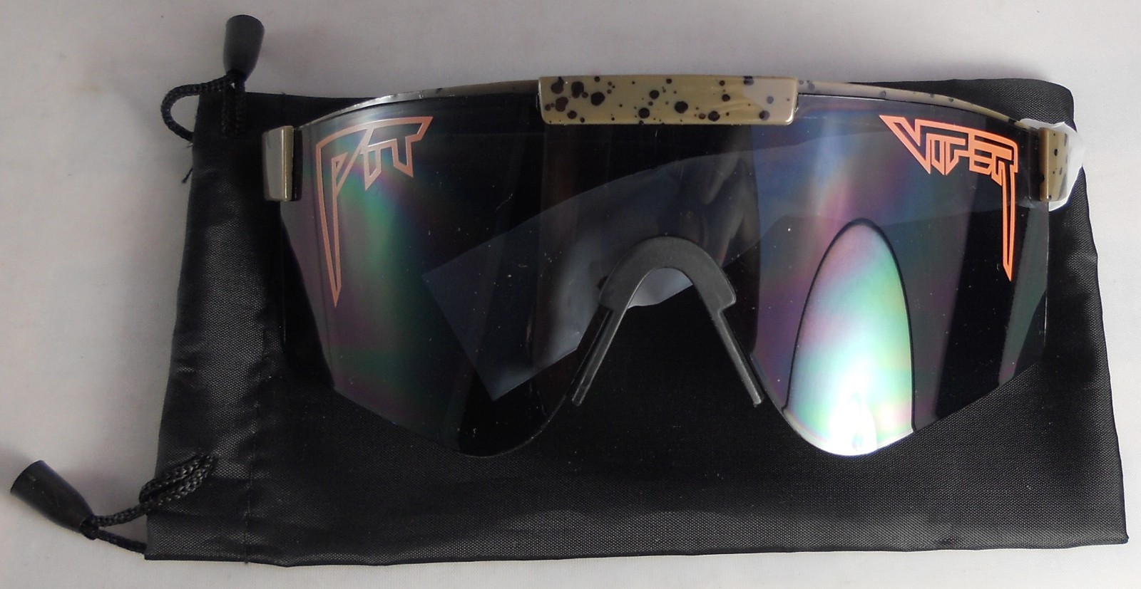 PIT VIPER Polarized Mirrored Wrap Beach Sunglasses Camo Speckle NEW