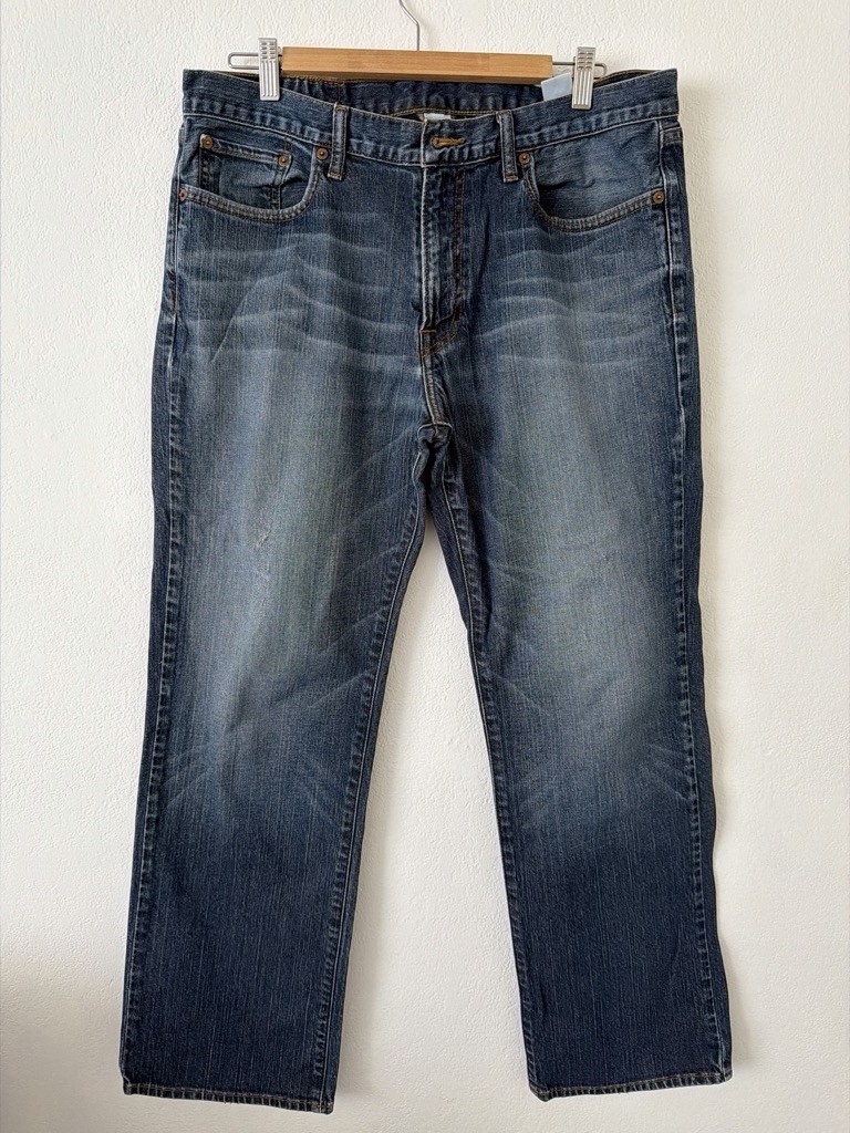 Lucky Brand Men’s Blue Straight Fit Cotton Denim Jeans Medium Wash 5-Pocket