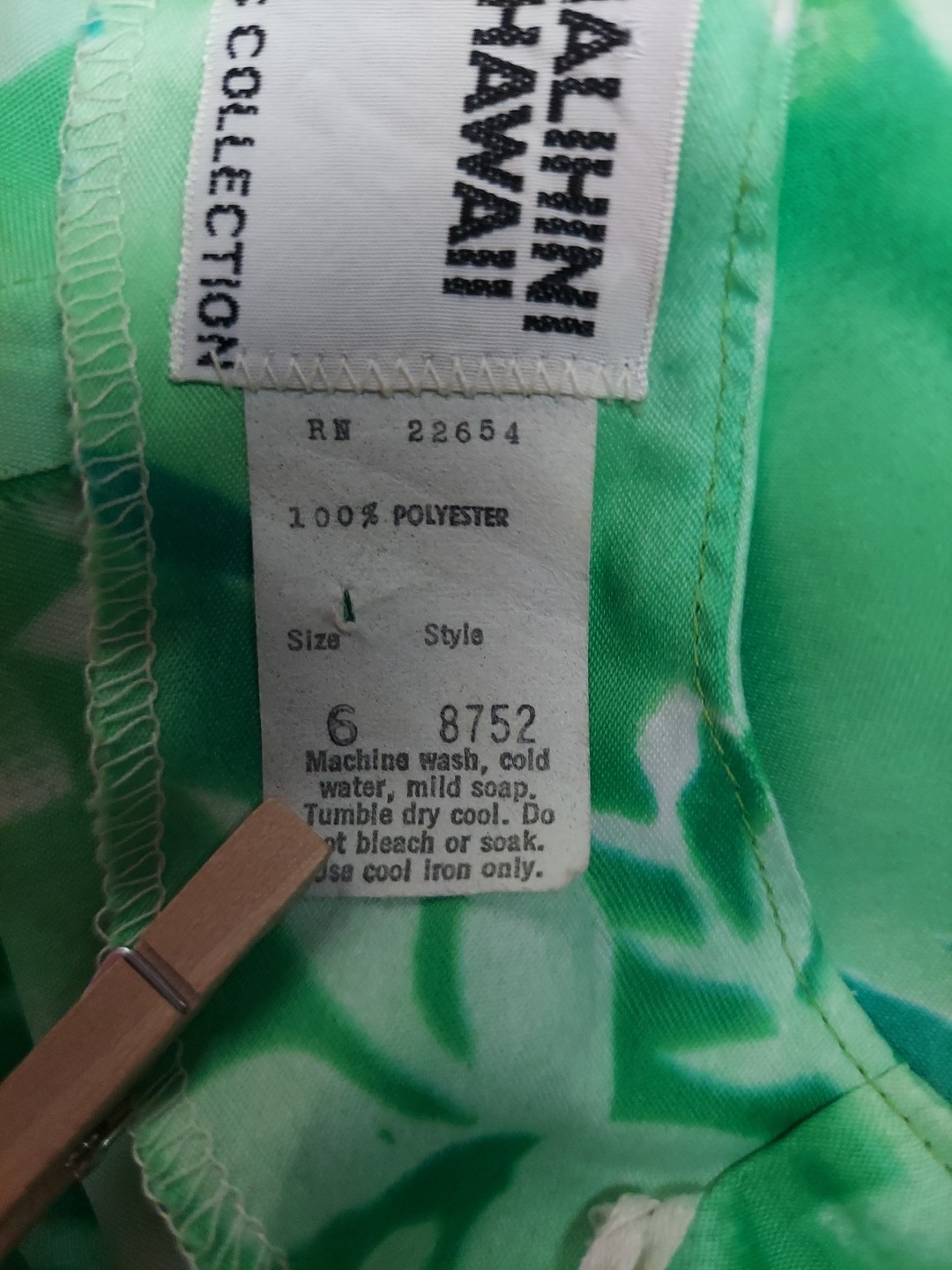 VTG 60s Malihini Hawaii shift/day dress Womens 6 Green Summer Occasions Resort