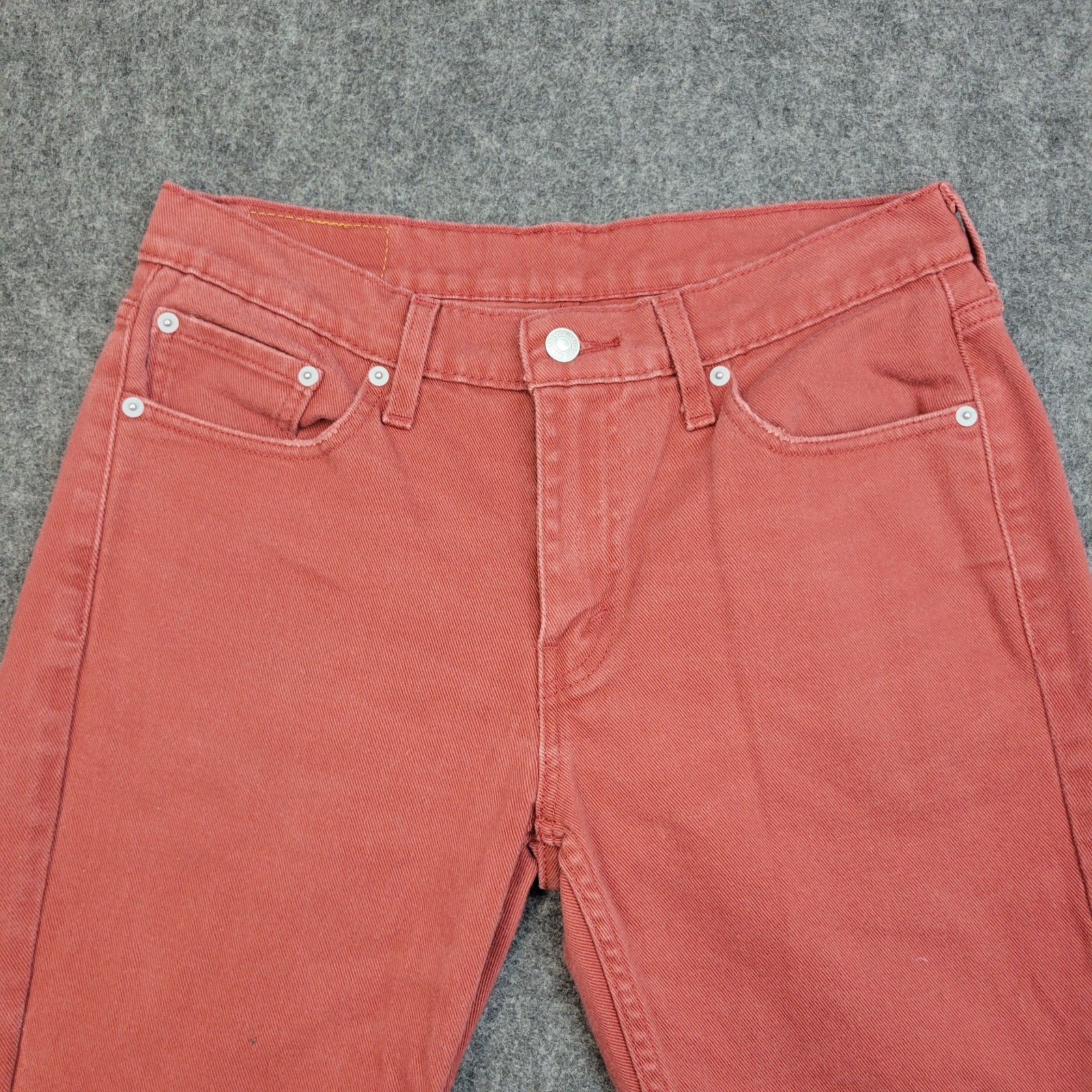Levis 514 Jeans Mens 30×29 Red Denim White Tab Streetwear Festival Americana