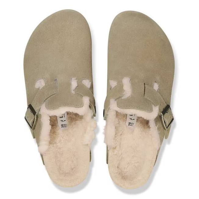 NWT Birkenstock Boston Shearling Suede Leather Unisex Adults All Size