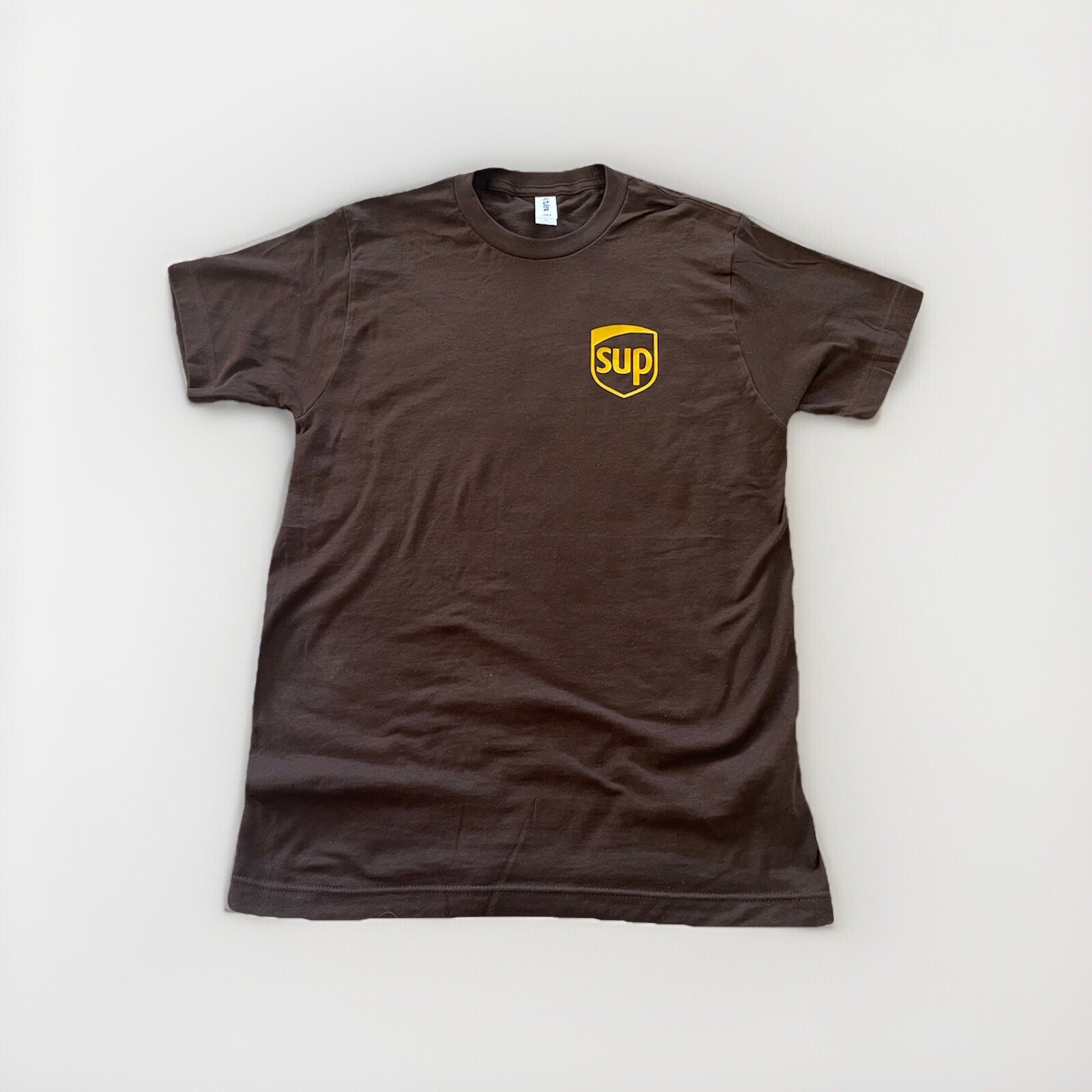 SUP Cotton T-shirt Brown UPS Free Shipping Tultex Fine Jersey Tee