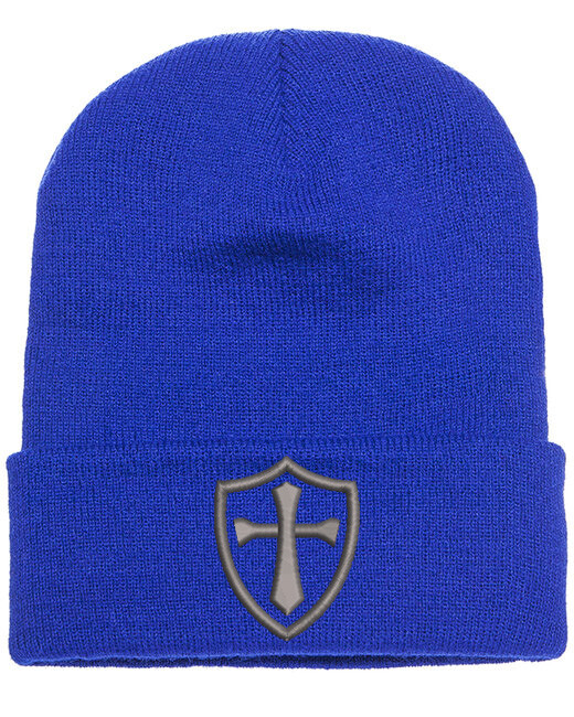 Crusader Cross Military Logo Embroidered Beanie with or without Cuff