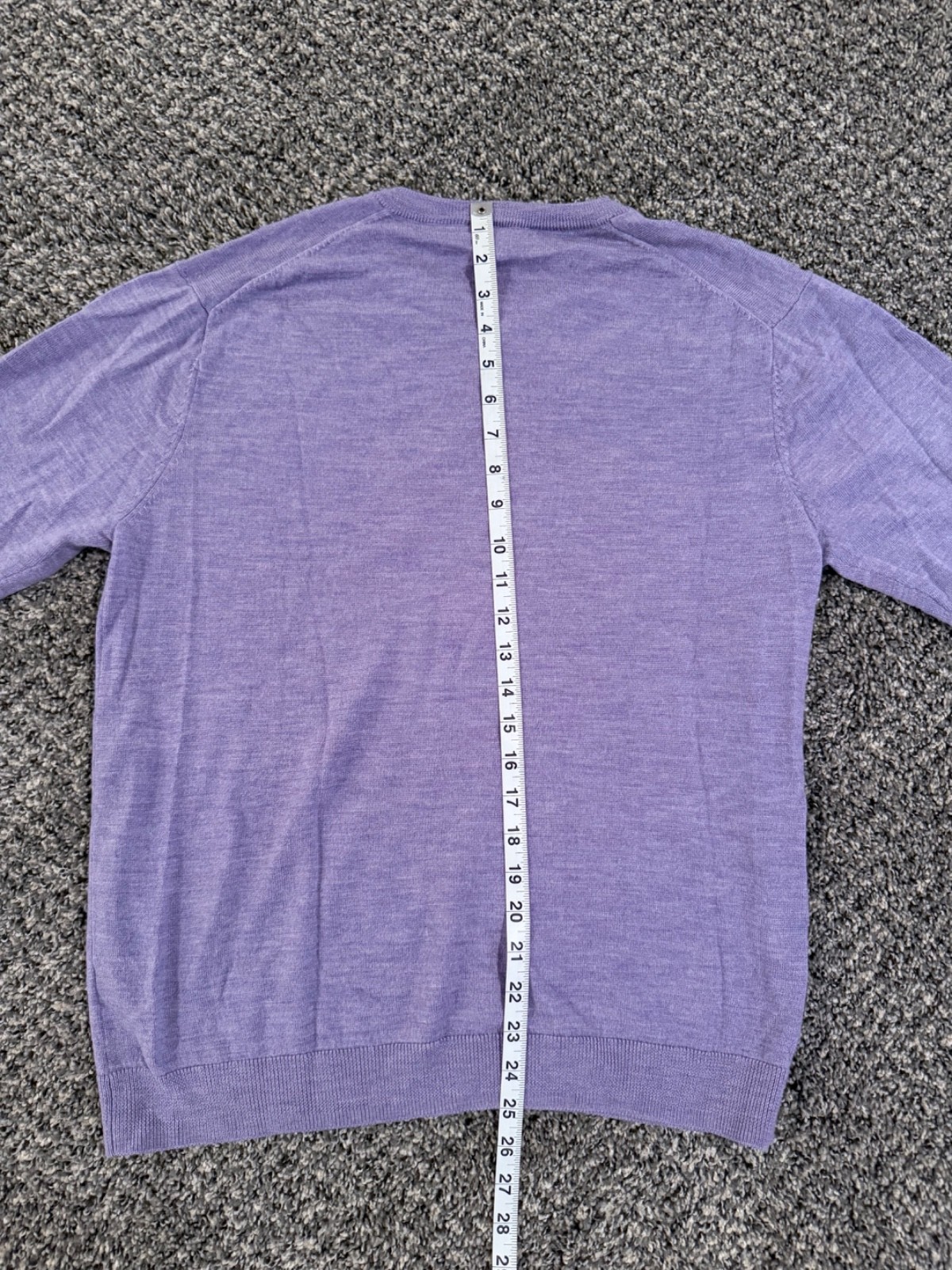 Hart Schaffner Marx Men Sweater Lavender Size Large 100% Fine Merino Wool