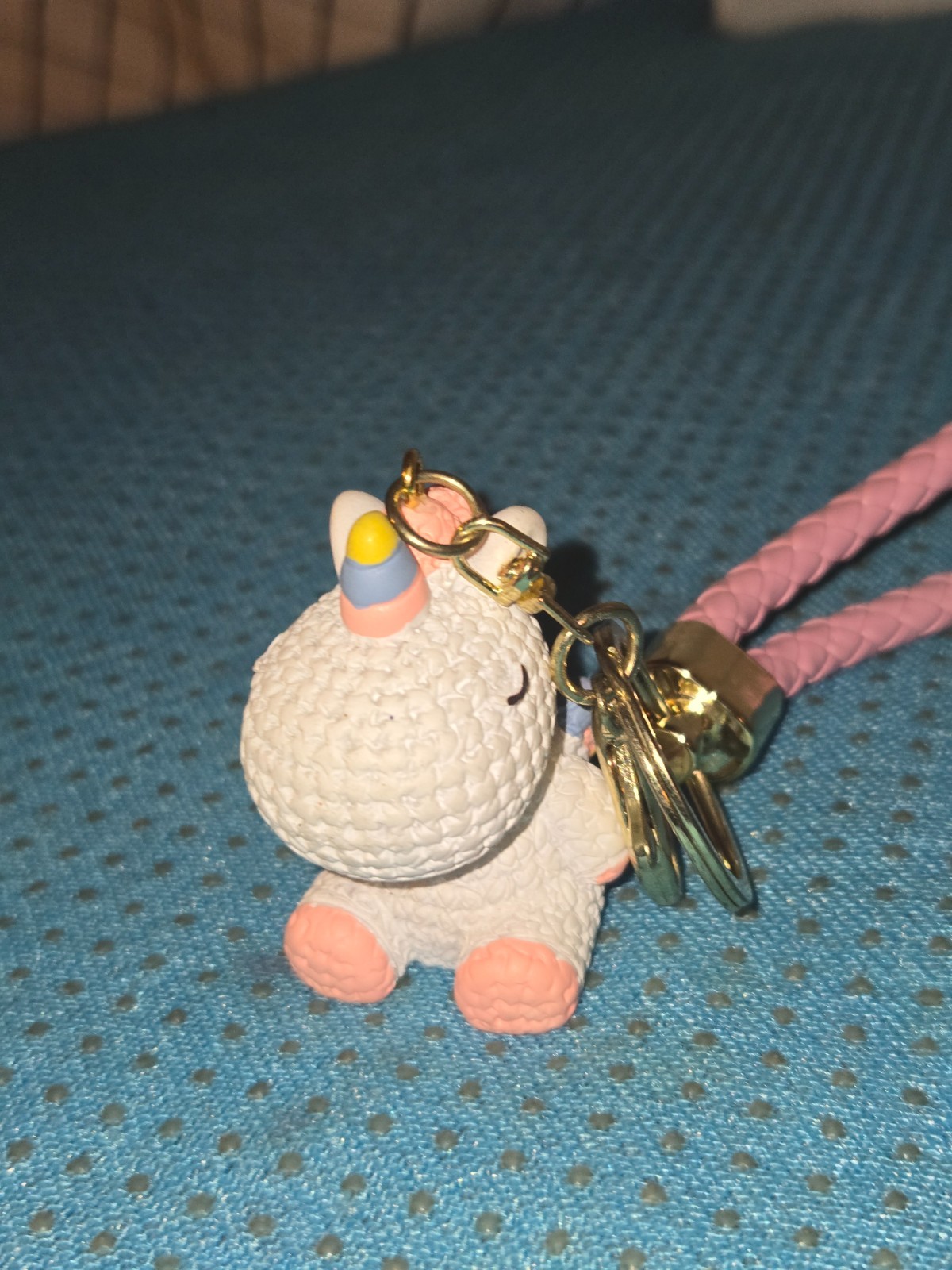 Unicorn Keychain with Rainbow Strap Soft Silicone Keychains for Girls Cartoon