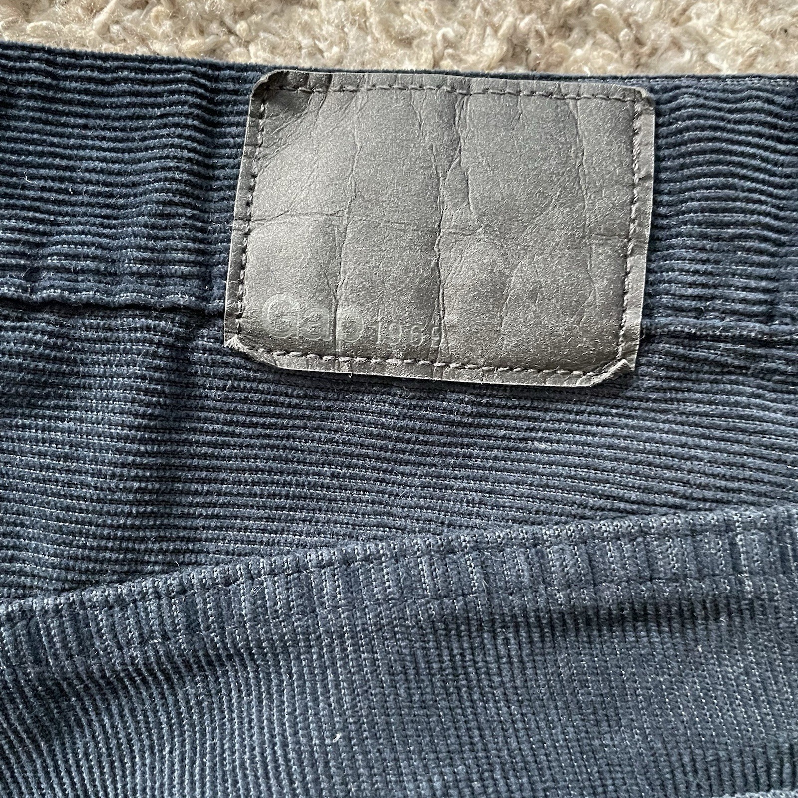 Gap Corduroy Pants Mens 36×32 Navy Straight Leg Cotton Five Pocket EUC Vtg Y2K