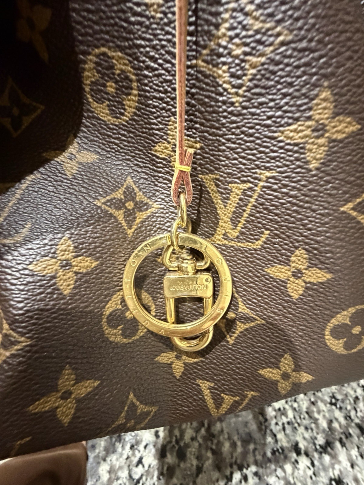 Louis Vuitton Artsy MM Monogram Canvas Leather Tote Shoulder Bag Purse Handbag