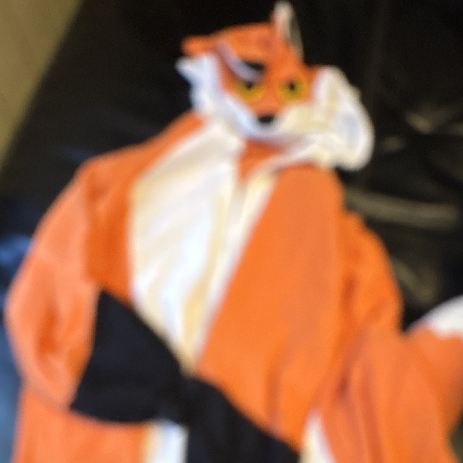 SAZAC Fox One Piece Costume one piece Hooded Button Front Orange White Black