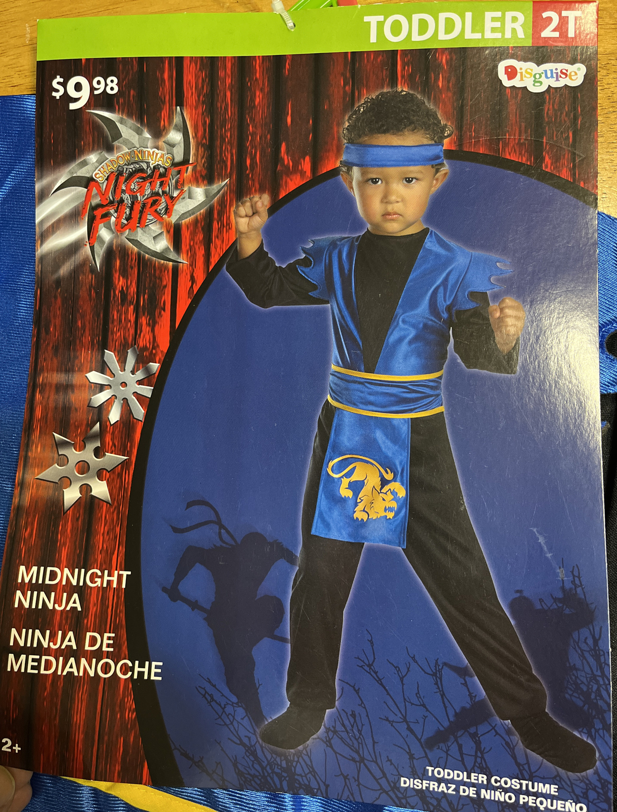 Ninja Marshal Arts, Midnight Ninja Size 2T, Black/Blue, NEW, B4D13