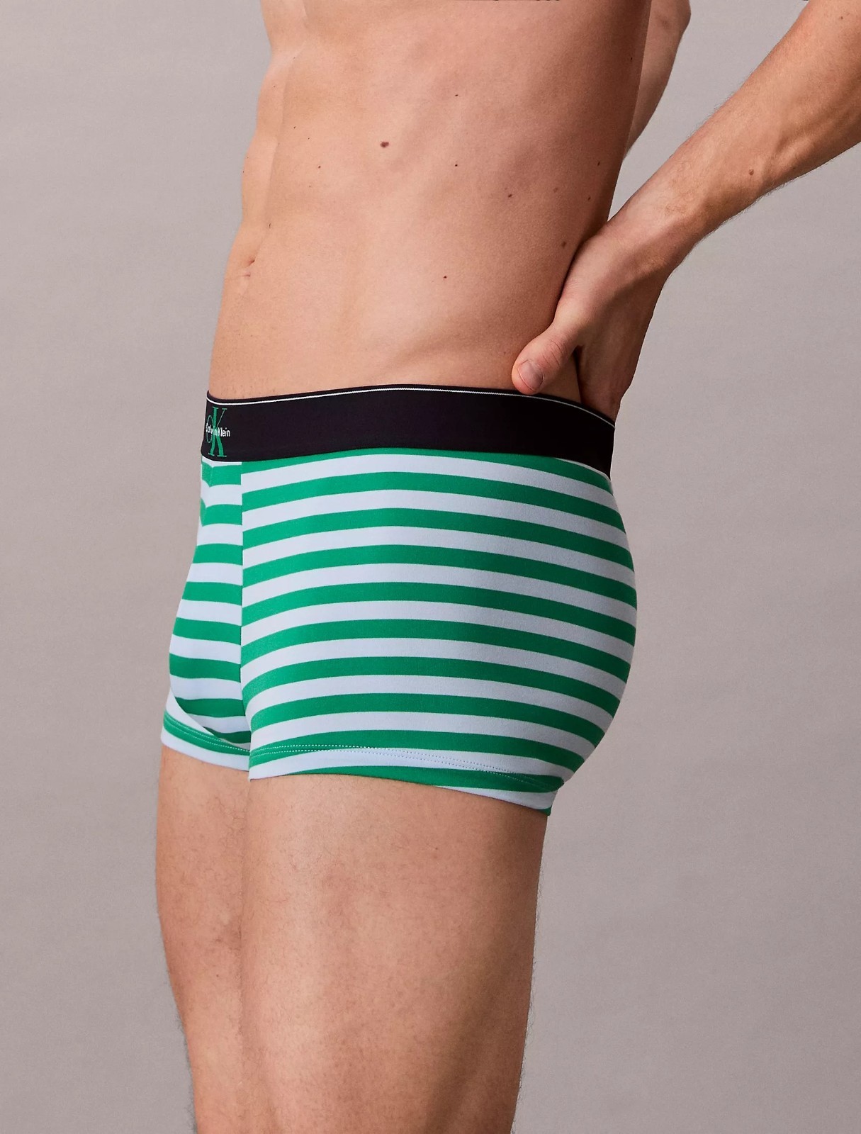 Calvin Klein Men’s Graphic Monogram Microfiber Low Rise Trunk, M L Green NWT